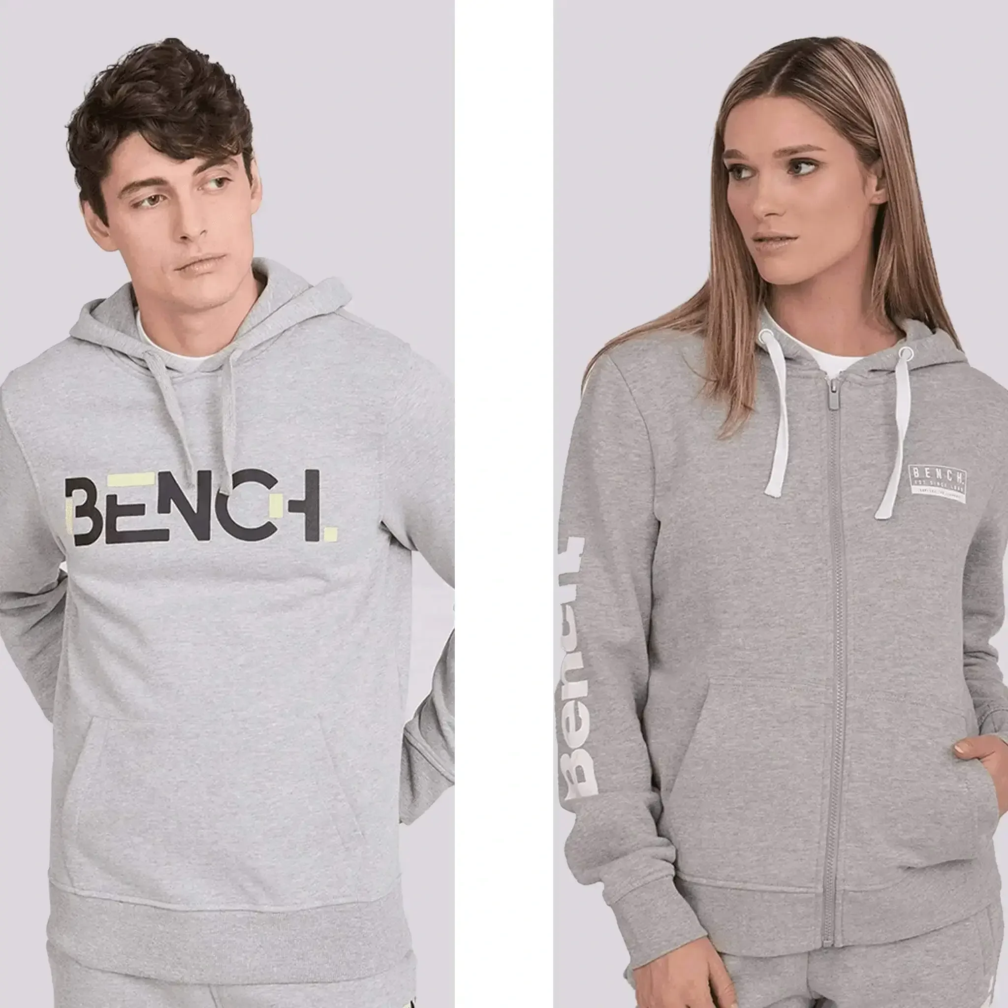 An image of models wearing sweatshirts