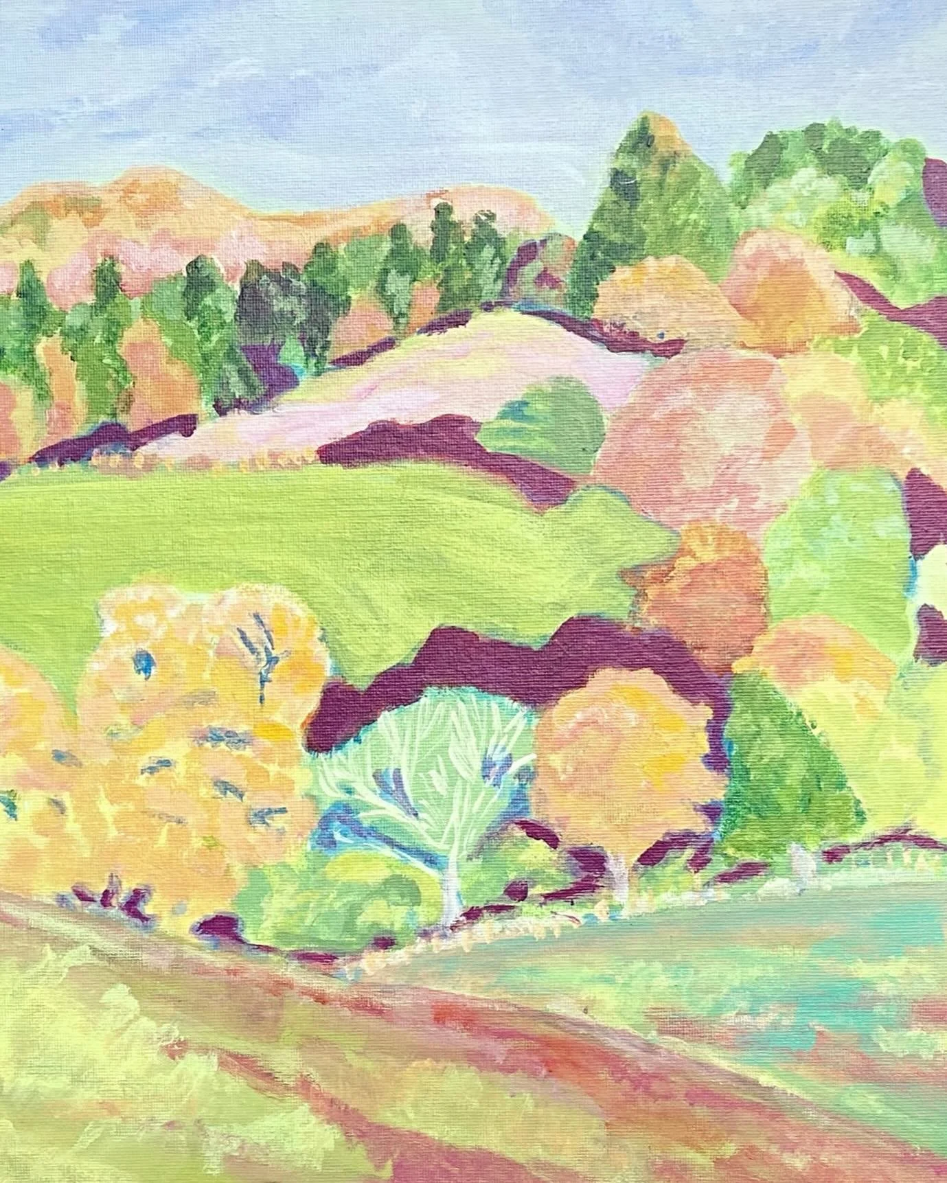 Autumnal Days #acrylicpainting #acrylic art #abstractart #abstractlandscape #abstractpainting #contemporaryart #colour #autumn