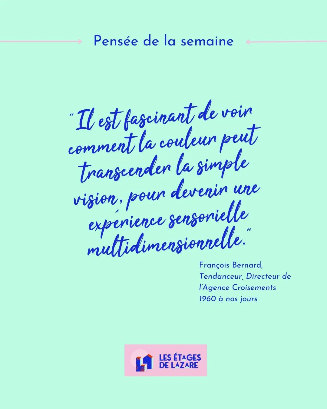 Pour clore cette ann&eacute;e en beaut&eacute;, voici une pens&eacute;e qui illustre parfaitement ce que j'ai cherch&eacute; &agrave; partager : "Il est fascinant de voir comment la couleur peut transcender la simple vision, pour devenir une exp