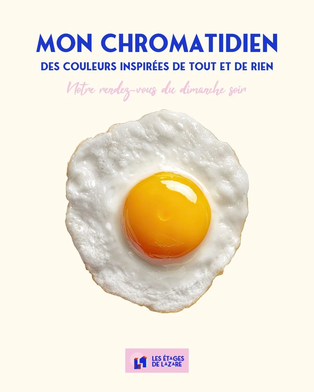 Et si votre dose d&rsquo;inspiration color&eacute;e pour la semaine se cachait dans votre quotidien ? 🍳✨

Pour le #chromatidien2 : L'oeuf sur le plat ou l'art de voir le design dans son assiette. 💛

C'est un plat facile et r&eacute;confortant, mais