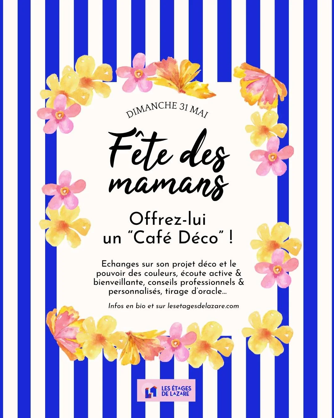 Cette ann&eacute;e pour la F&ecirc;te des M&egrave;res, offrez-lui bien plus qu'un objet ! 
Offrez-lui du temps, une exp&eacute;rience, un moment suspendu autour d&rsquo;un Caf&eacute; D&eacute;co ☕️🛋️.

Au programme :
☕Une pause gourmande et compli