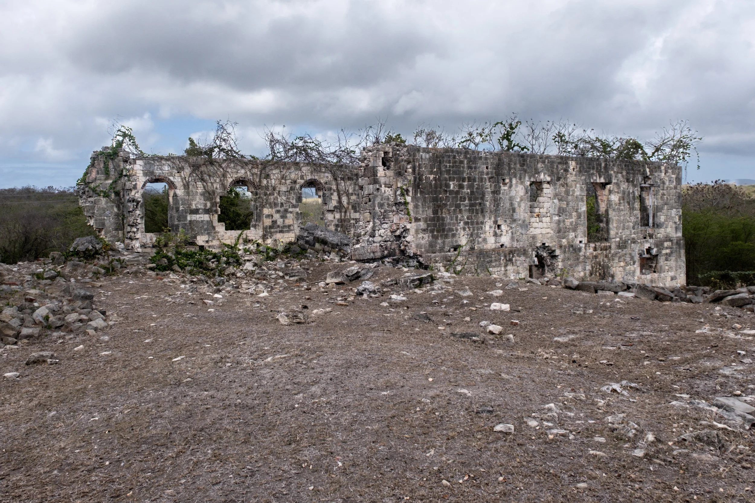Still House, stone-arched rum distillery ruin located adjacent to the processing line