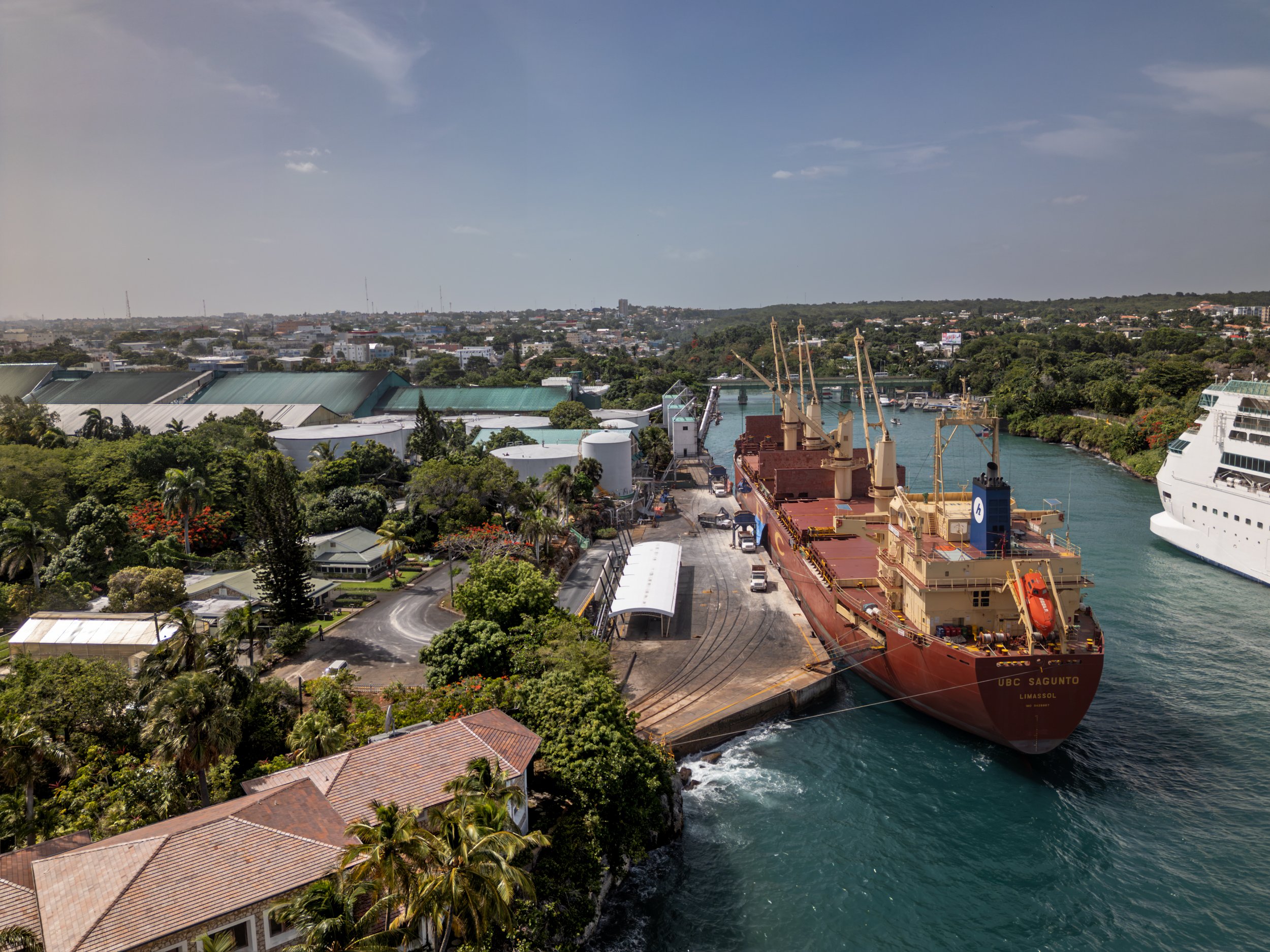 Sugar Mill dock on the Dulce River across from the cruise terminal