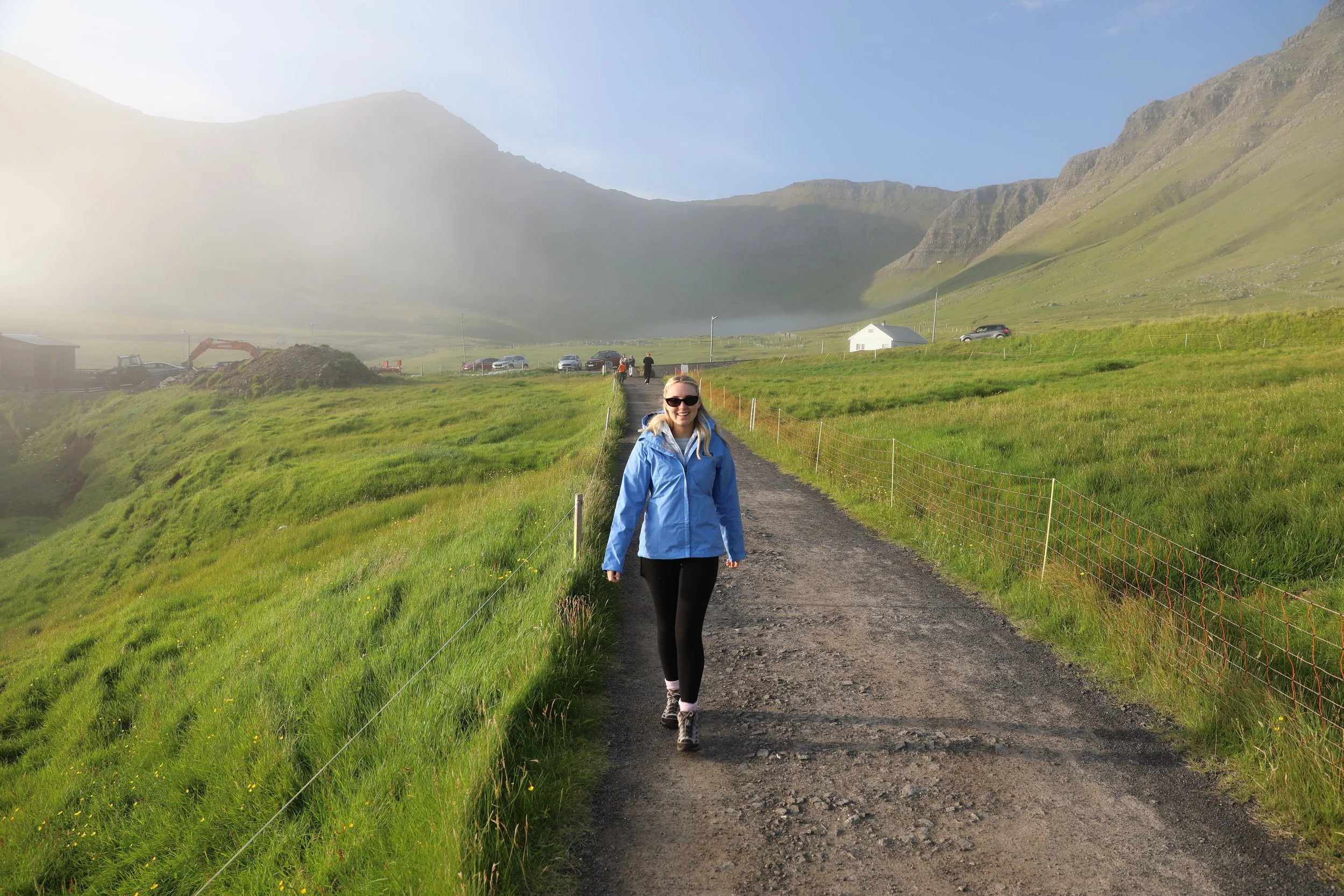 Múlafossur Waterfall Person Path.JPG