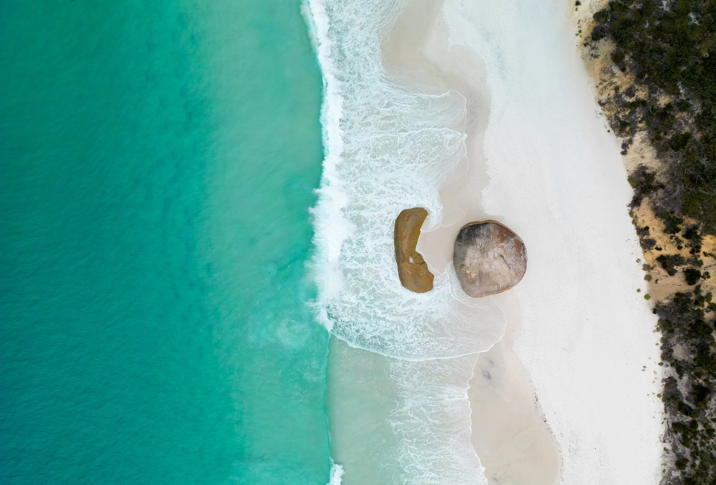little beach in albany from drone photo