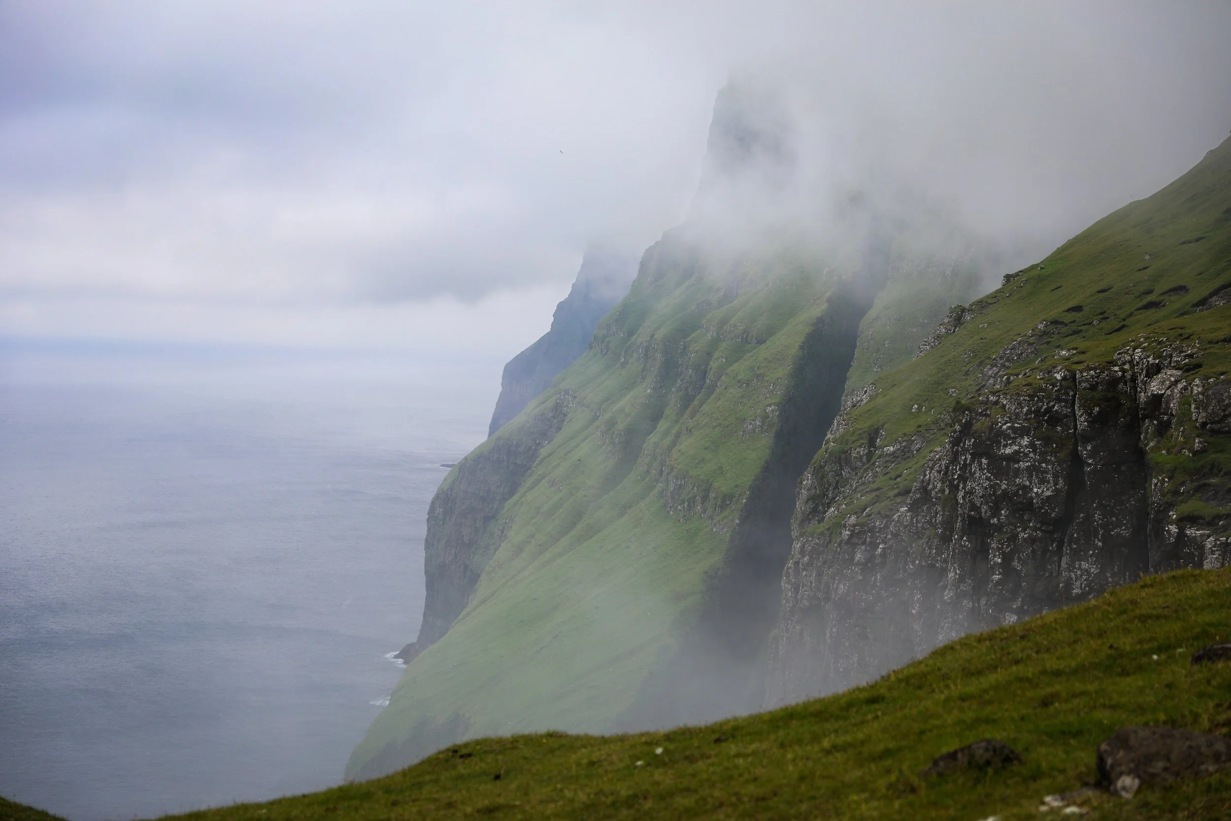 cliffs next to Dunnesdrangar Sea Stacks