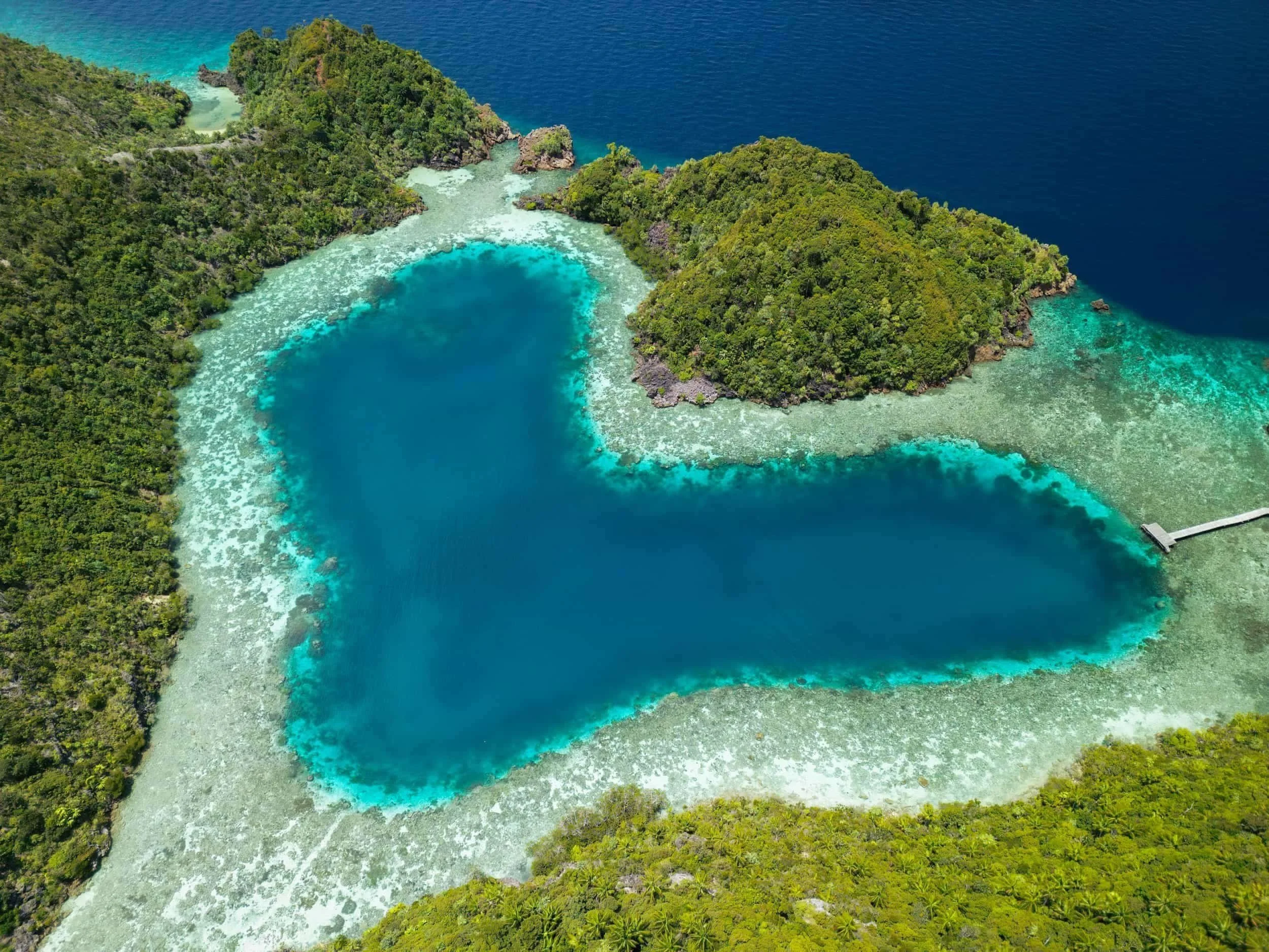 karawapop lagoon misool raja ampat drone photo