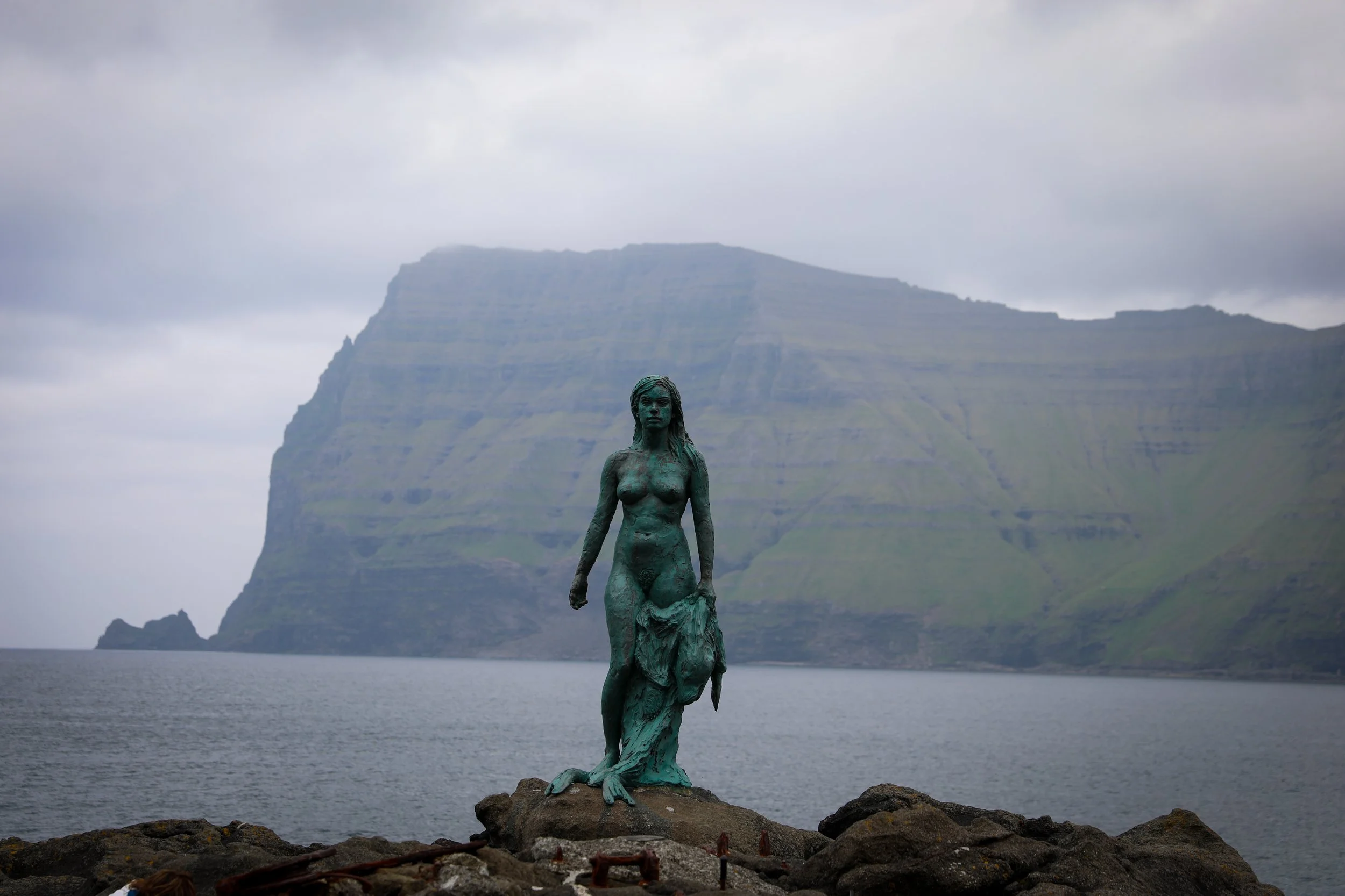 Seal woman statue Mikladalur,