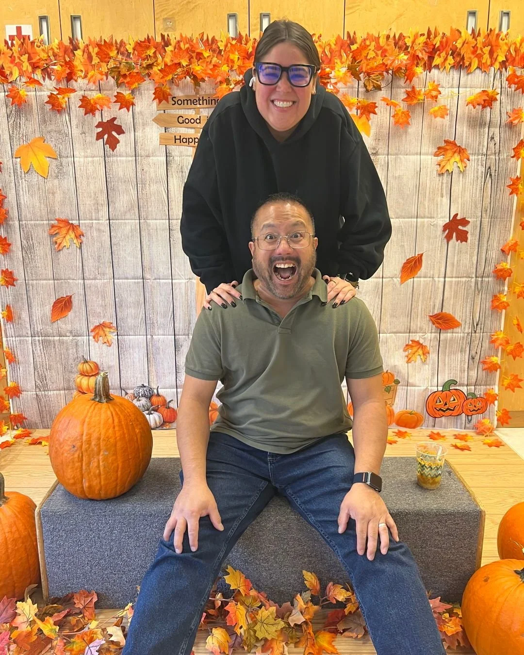Spooky season continues at ABC with the October edition of Something Good is Happening, our monthly staff socialization! Hosted at Cassidy&rsquo;s Place, we had pumpkin and spider crafts, a DIY pie-in-a-cup station, and this cute photo-op set-up. Sta