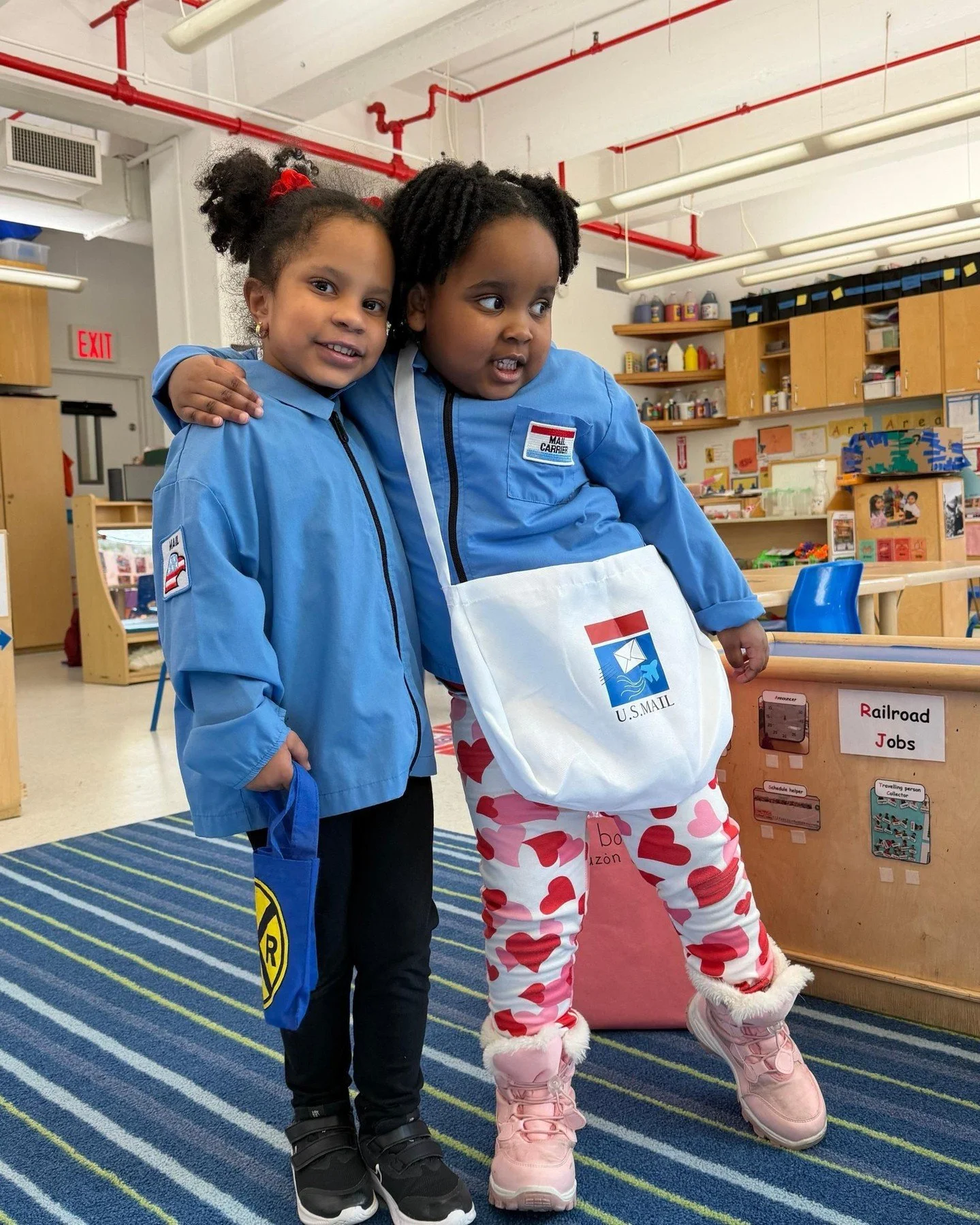 After learning about buildings and transportation, students at the Graham School moved on to a very important topic: mail! Our kids wrote letters to their friends across the school, which were hand delivered by adorable mail carriers. The ABC postal 