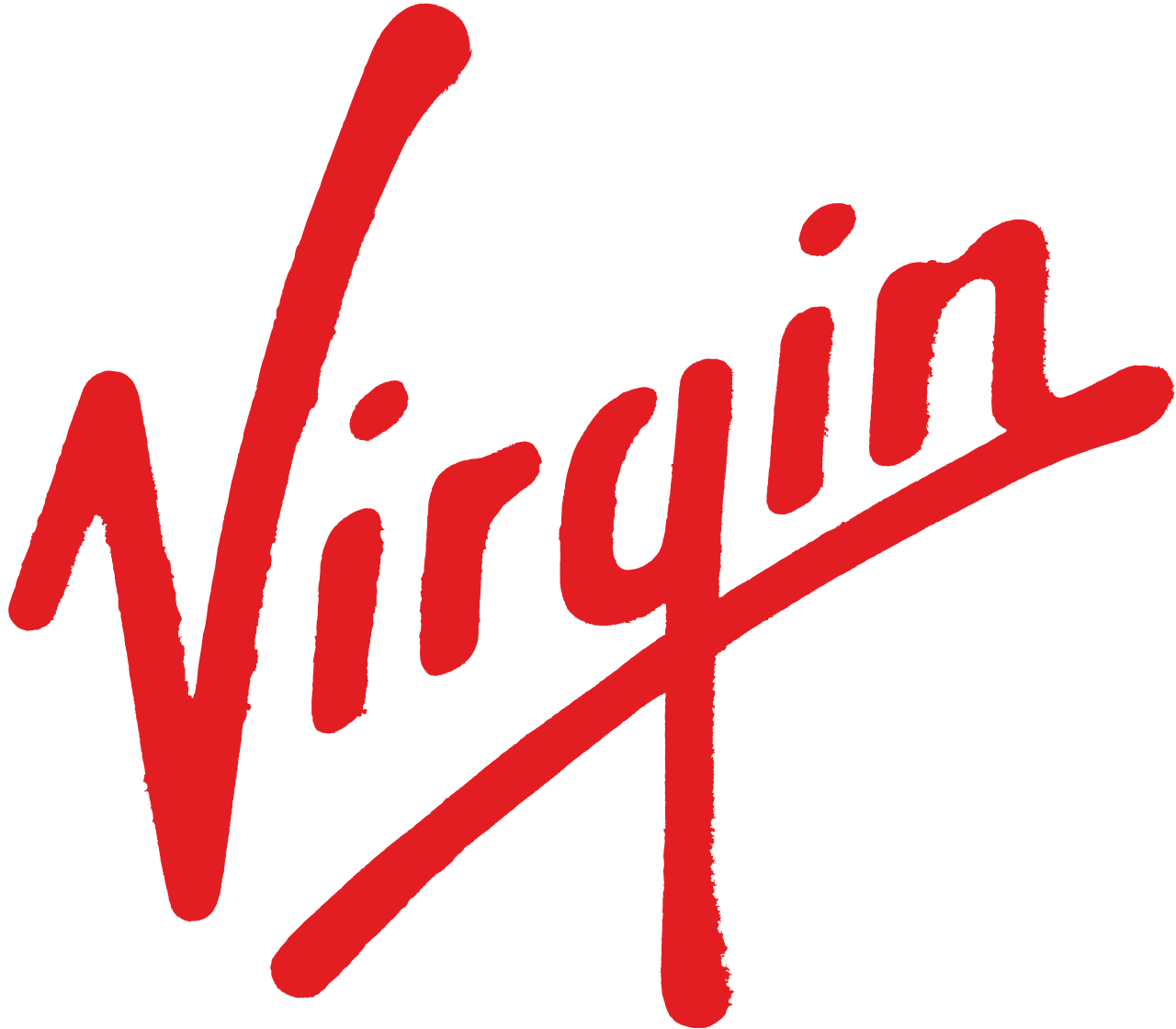 The word 'Virgin' written in red, stylized cursive font.