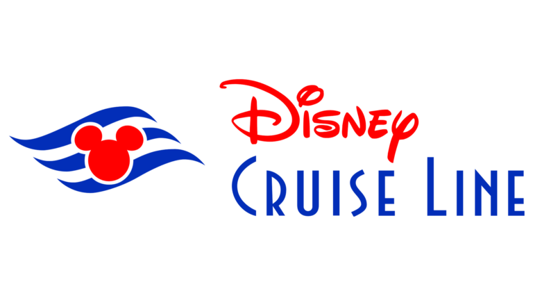 Disney Cruise Line logo with a red Mickey Mouse shape inside a blue wave design.