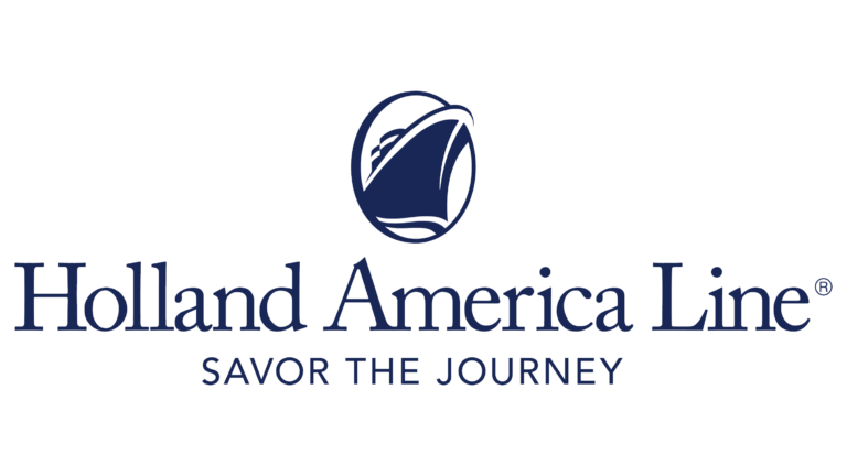 Holland America Line logo with sailboat emblem and slogan 'Savor the Journey'