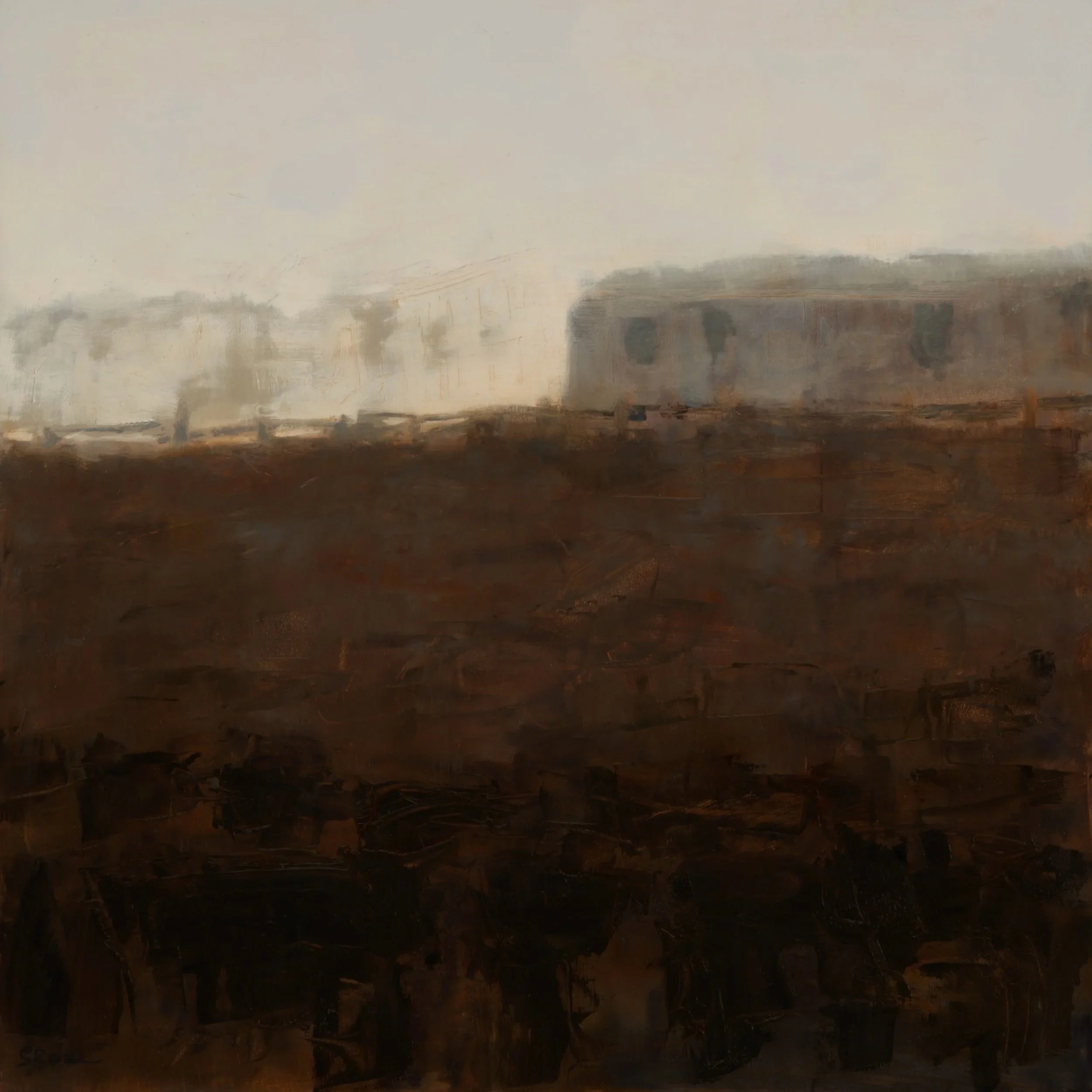 Roundup, 2026 oil on panel 18" x 18"