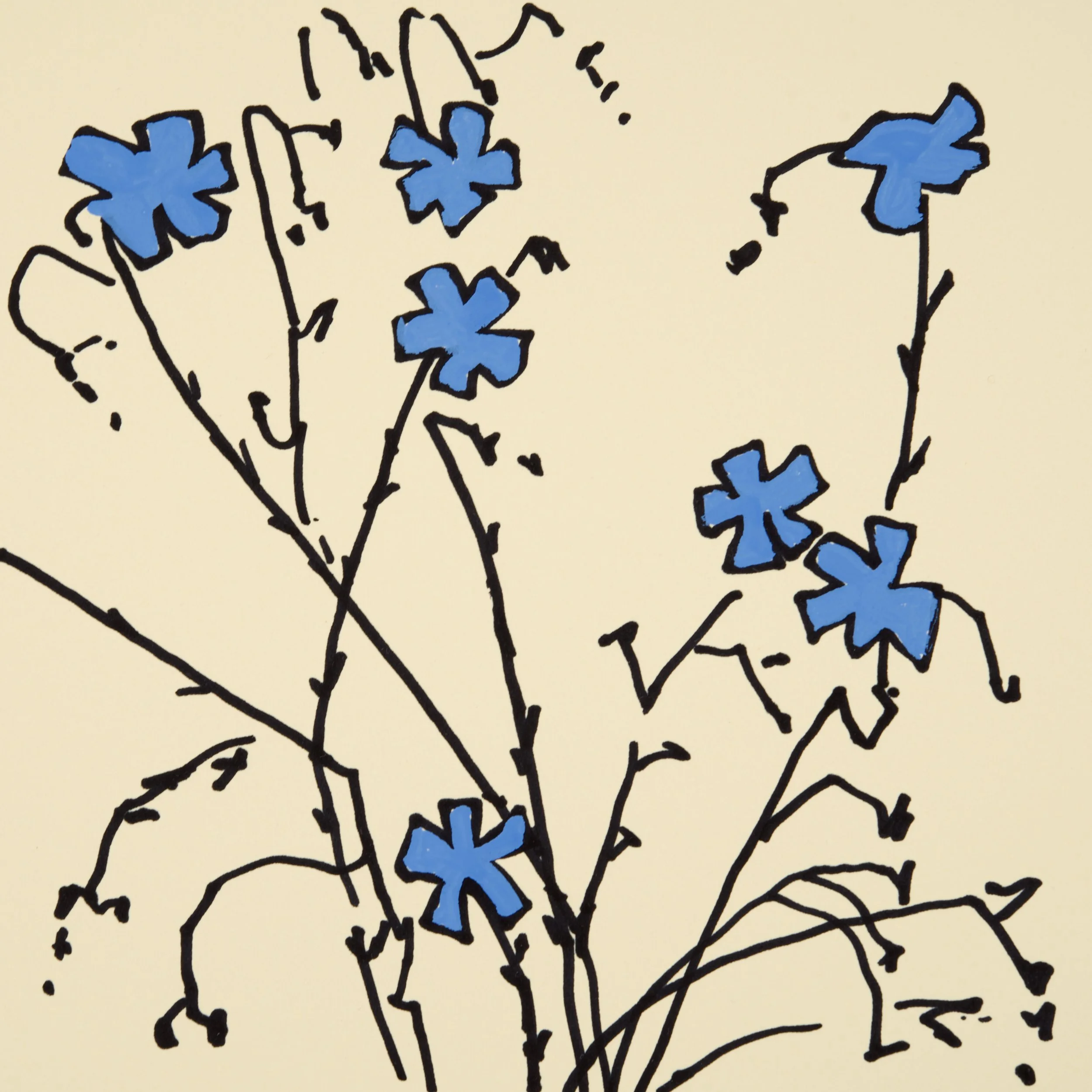 Flax Seven, 2026 ink and gouache on paper 8" x 8"