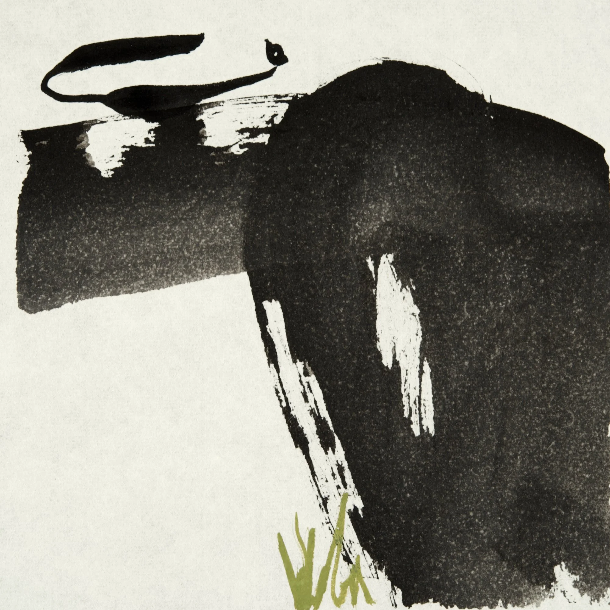 Water Buffalo, 2025 ink and gouache on paper 6" x 6"