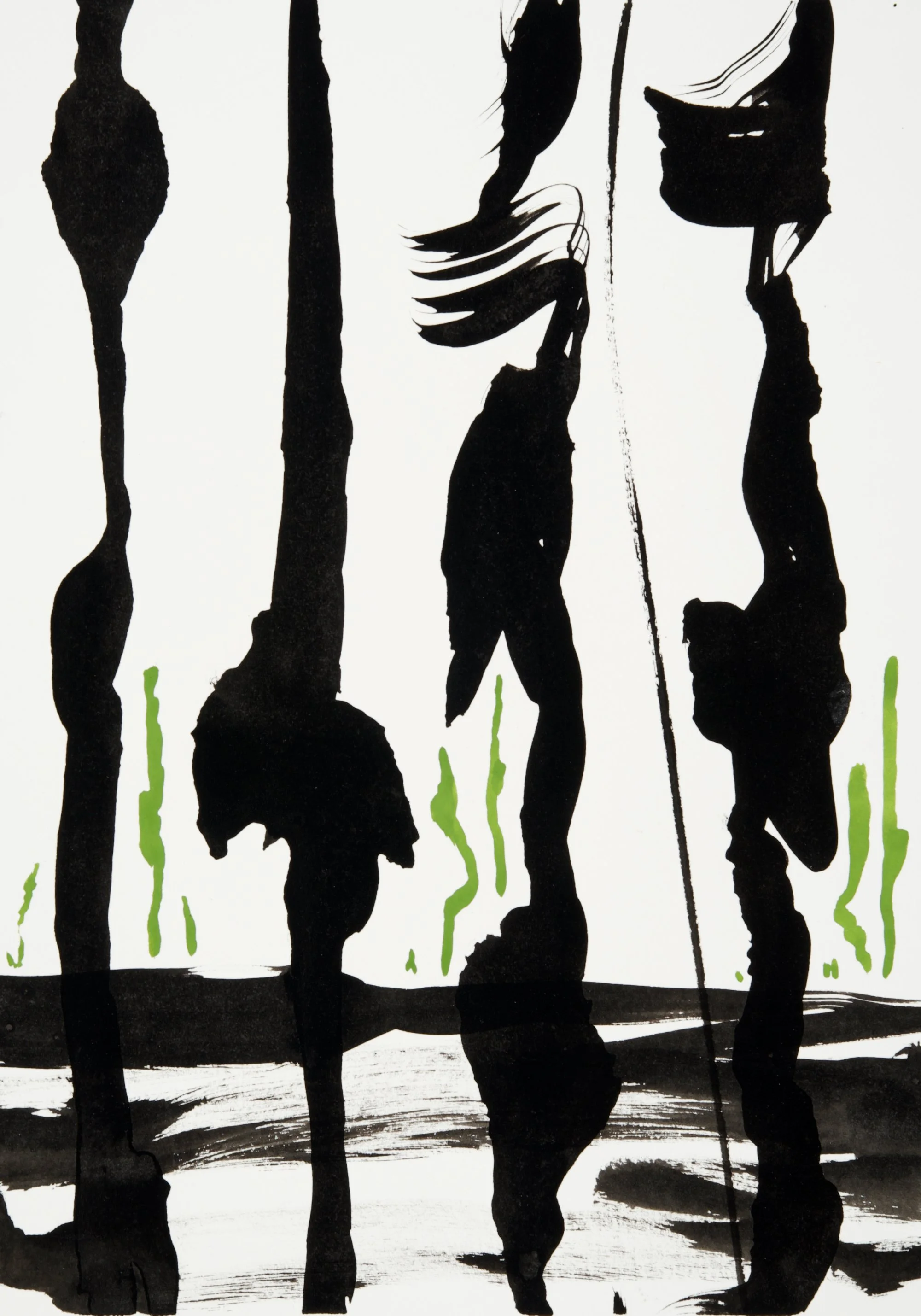 Stroll In The Garden, 2025 ink and gouache on paper 7" x 10"