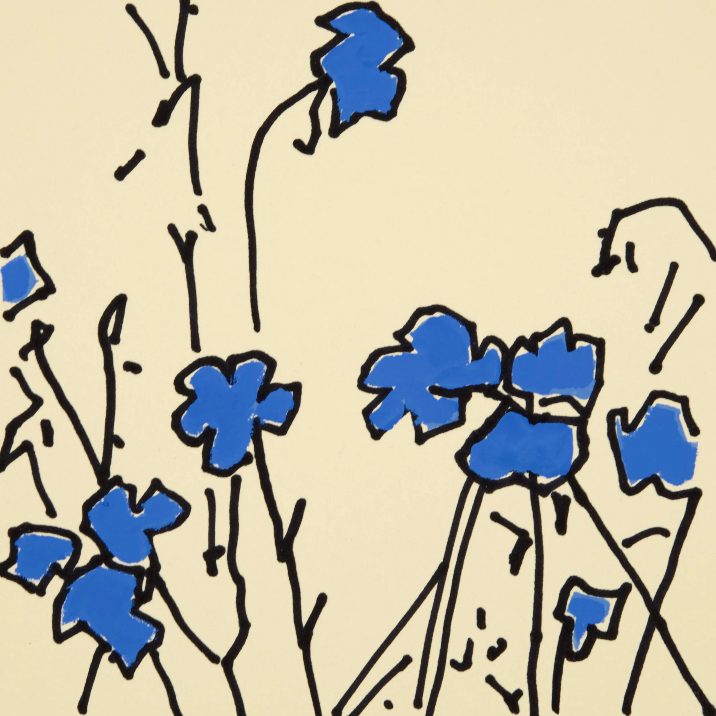 Flax Two, 2026 ink and gouache on paper 6" x 6"