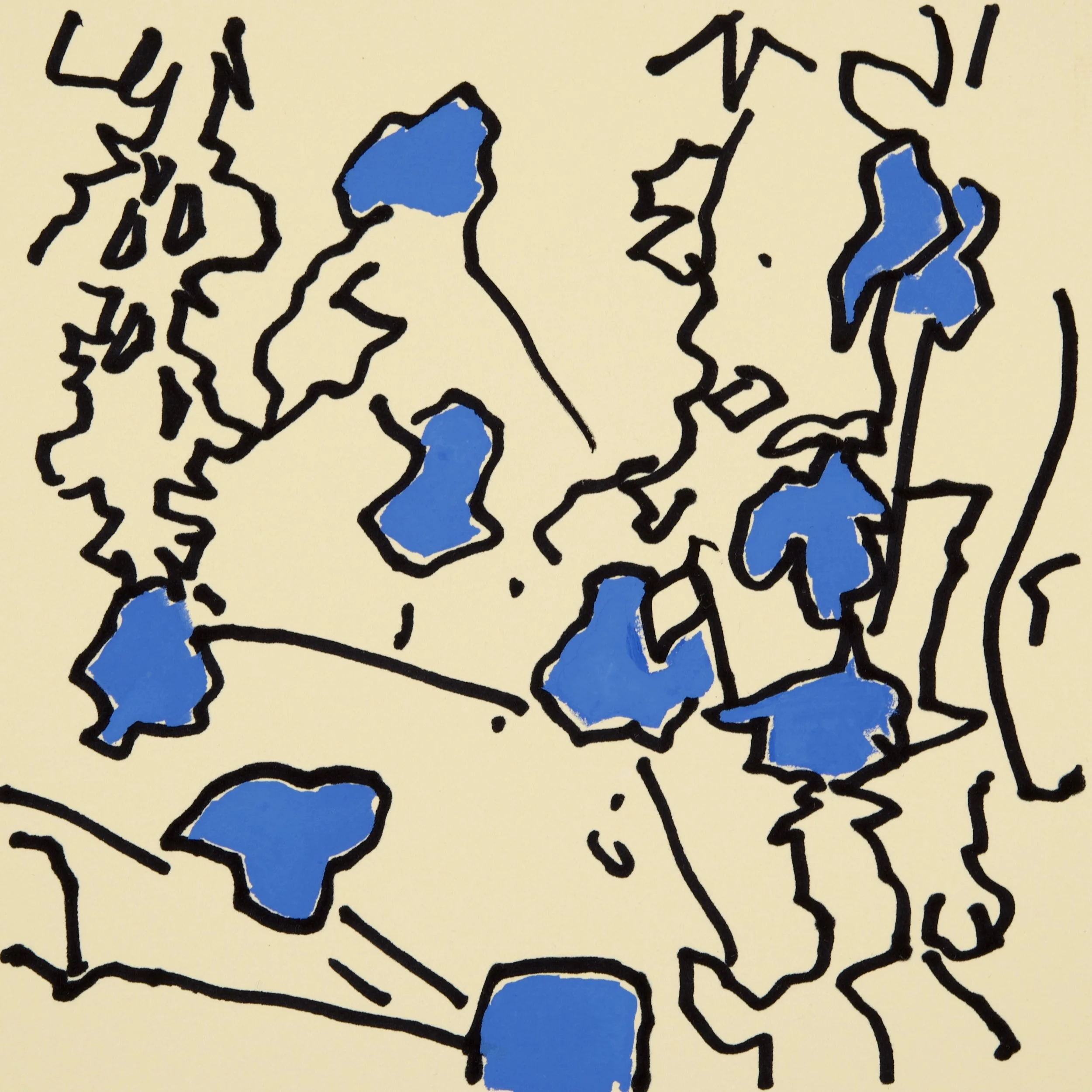 Flax Three, 2026 ink and gouache on paper 6" x 6"