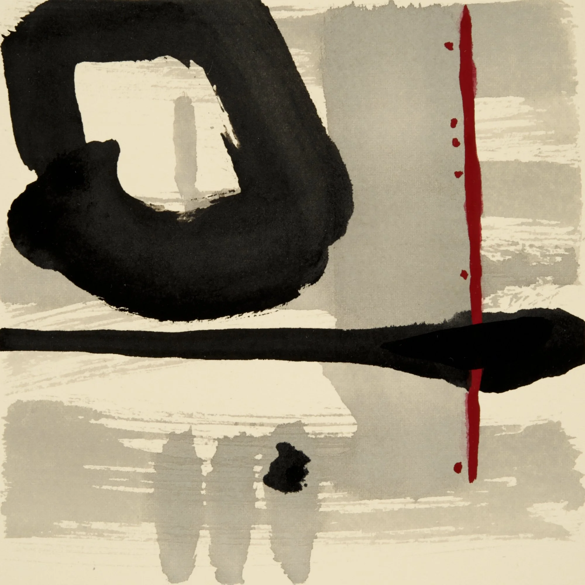 Thread The Needle, 2025 ink and gouache on paper 6" x 6"