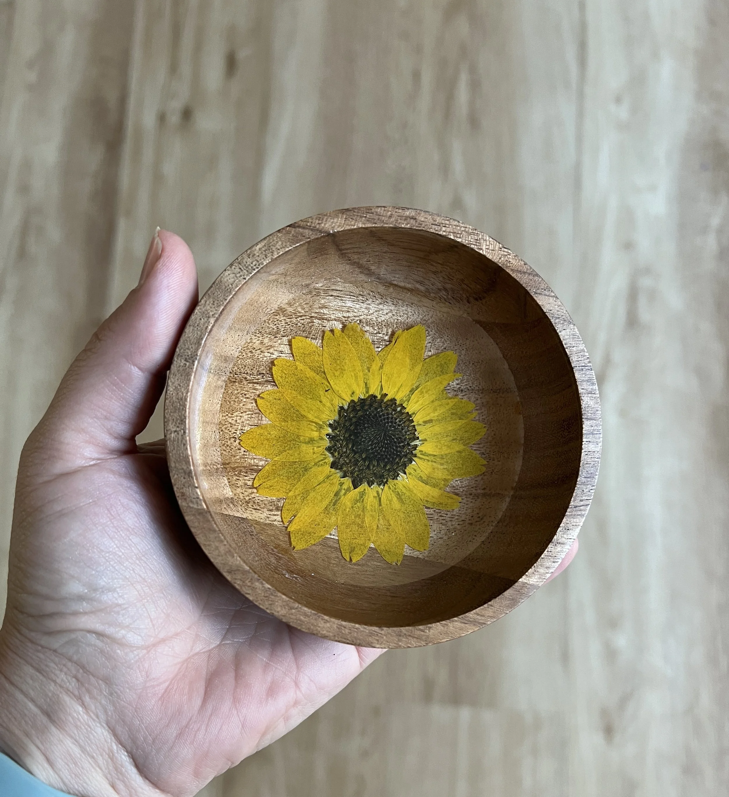 Sunflower Wooden Trinket / Jewelry Dish
