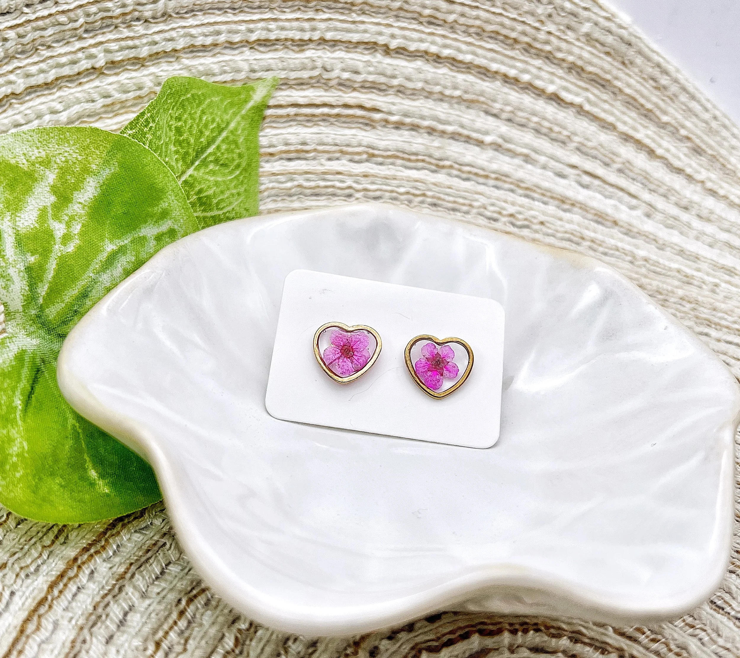 Plum Blossom Heart Studs