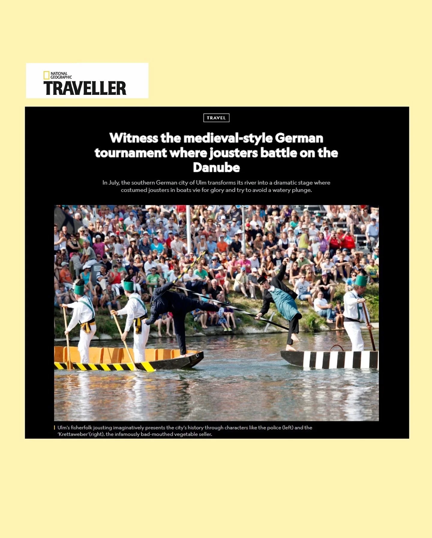 Proud to have written about Ulm&rsquo;s Fischerstechen (&lsquo;fisherfolk&rsquo;s jousting&rsquo;), my hometown&rsquo;s most unique tournament taking place next weekend✨🫶

Big thank you to Florian Fischer and our mayor @martin.ansbacher for the gene