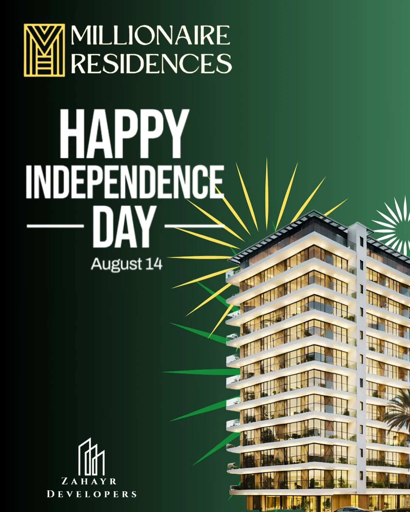 🇵🇰 Happy Independence Day! 🎉
Celebrating freedom, dreams, and the home you deserve. Wishing everyone a day filled with pride, joy, and prosperity from all of us at Millionaire Residences. 🏡✨

#independenceday #pakistanzindabad #millionaireresiden