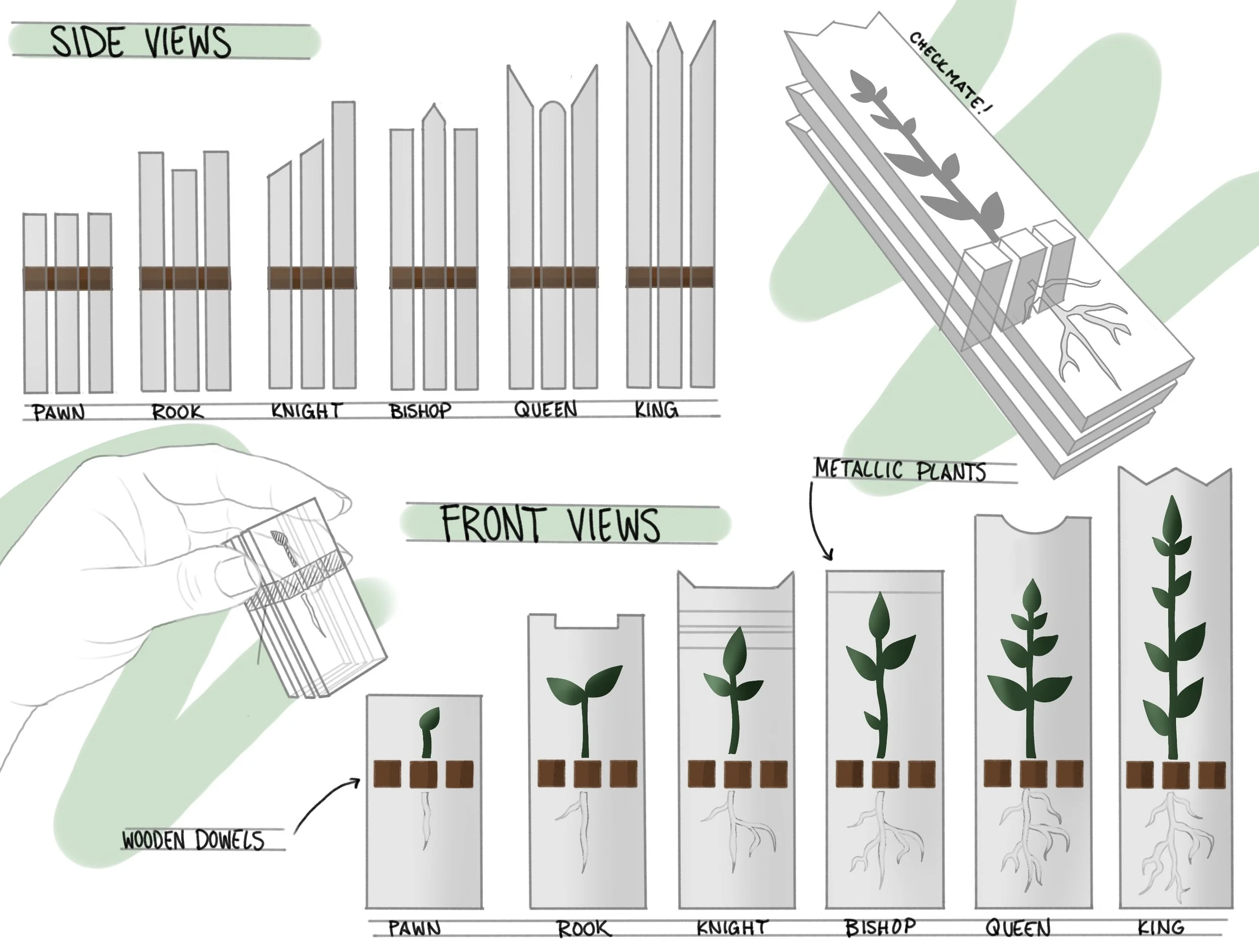 Concept design of a chess set inspired by growing plants