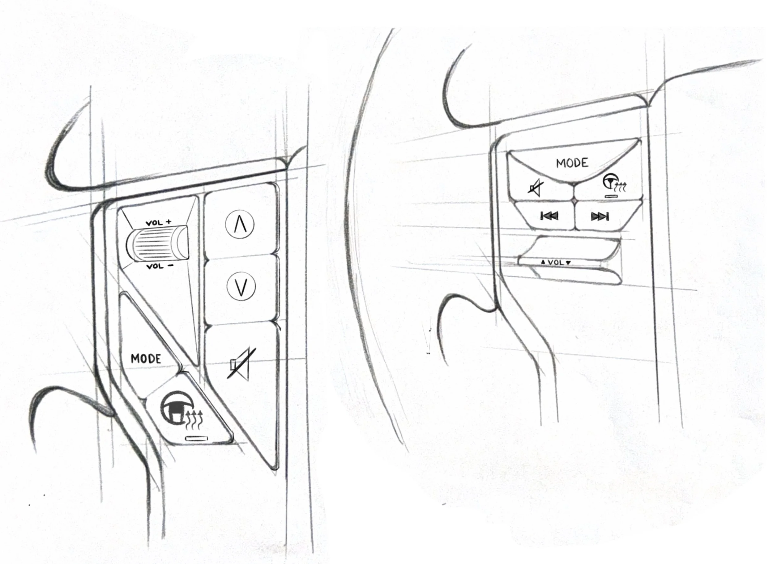 Concept work for driver's side steering wheel interfaces