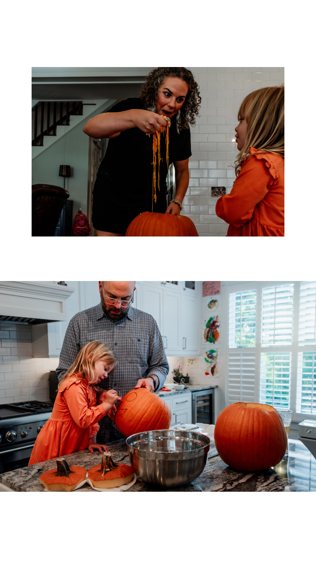 Carving pumpkins at home