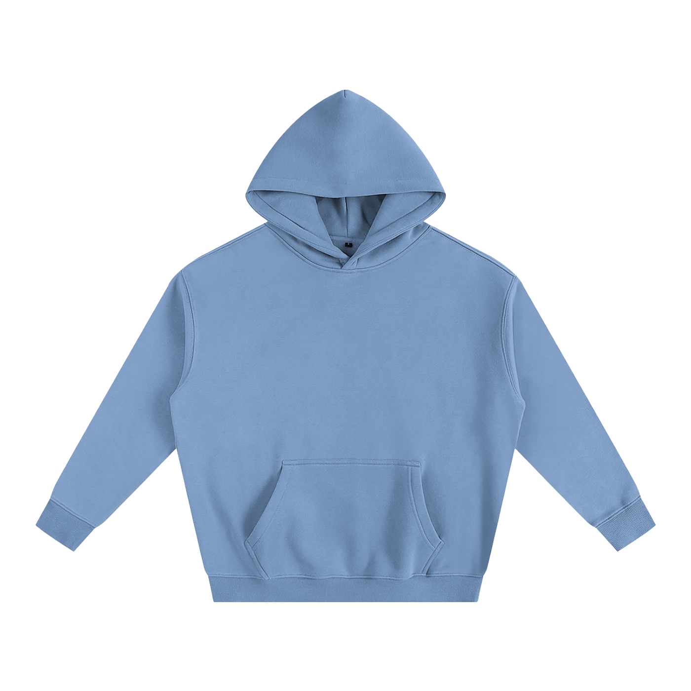 Front of the blue Transform hoodie, plain with no print
