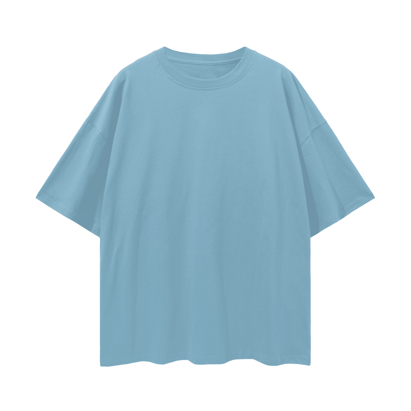 Front of the blue Jesus tee, plain with no print