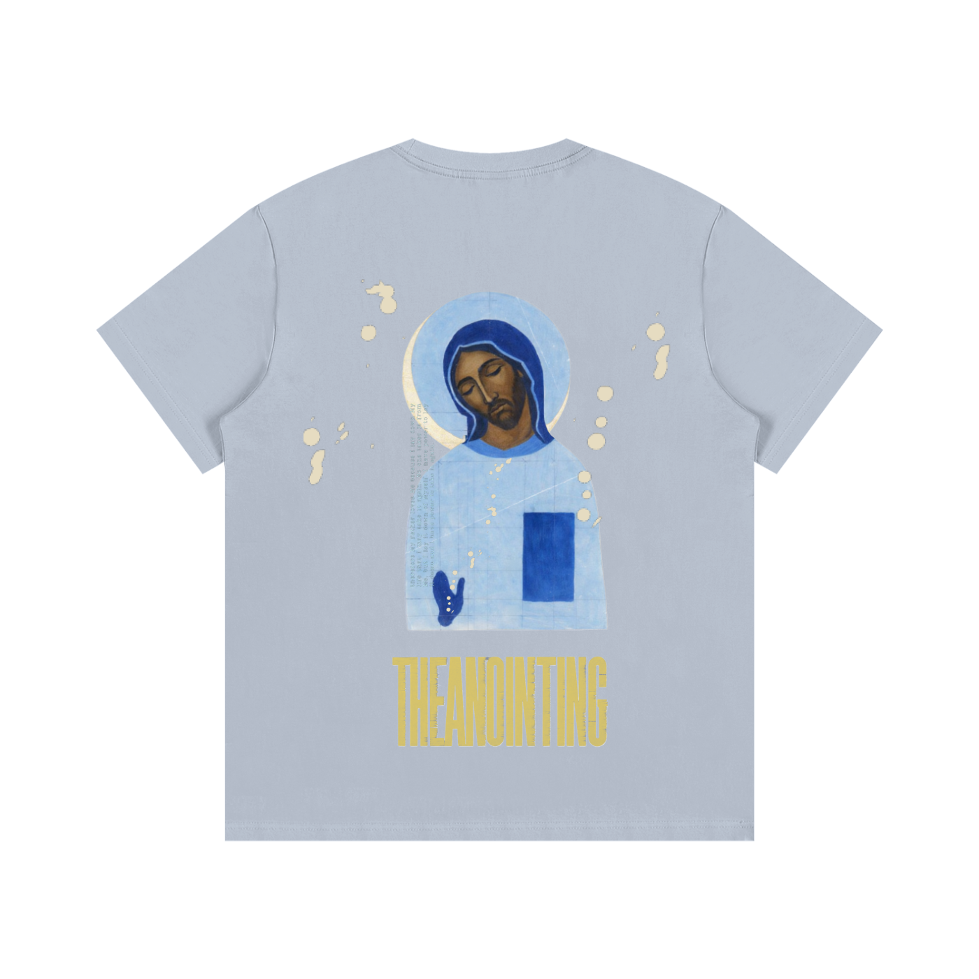 Blue The Icon tee, back with the printed design