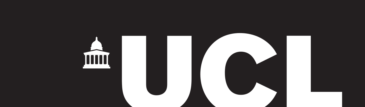 A black background with the word "UCLA" in large black letters, with the UCLA logo of a building dome in white above the letter "U."