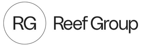 RG Reef Group logo with circular RG icon on the left and text on the right