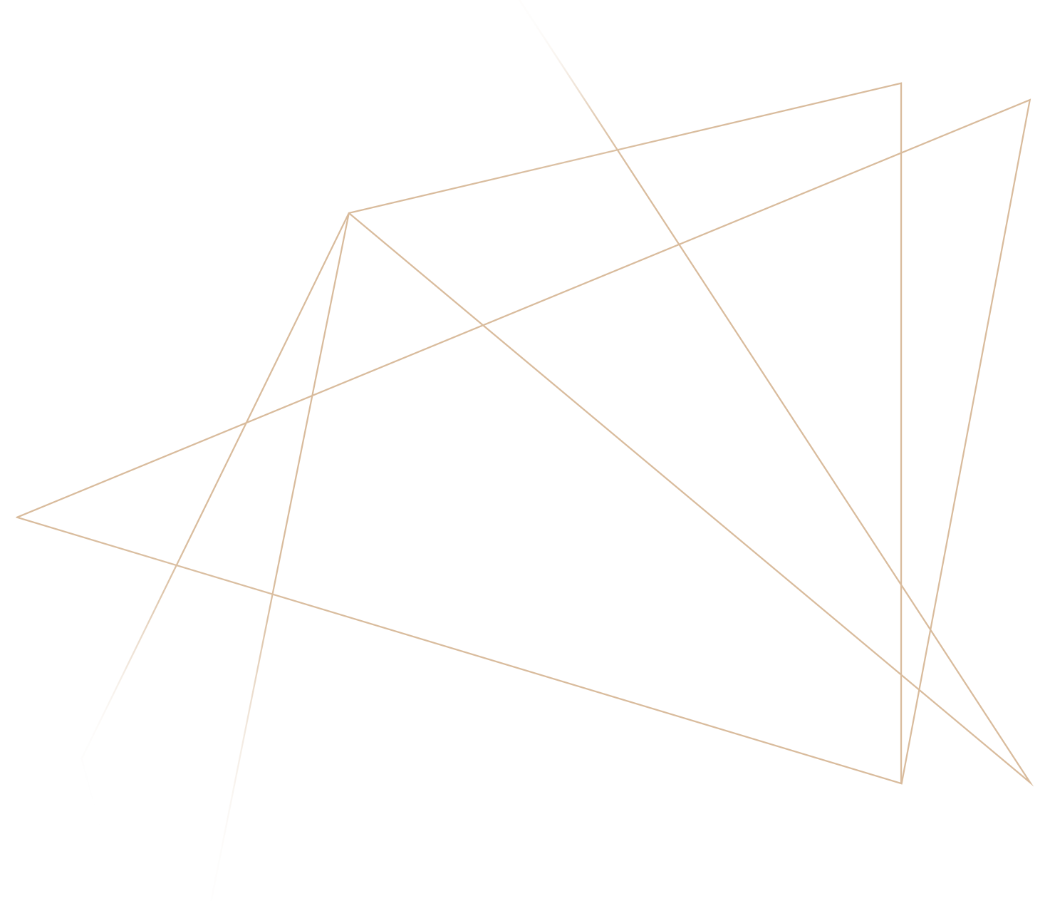 A 3D wireframe geometric shape made of thin, gold-colored lines on a black background, resembling an abstract complex polyhedron.