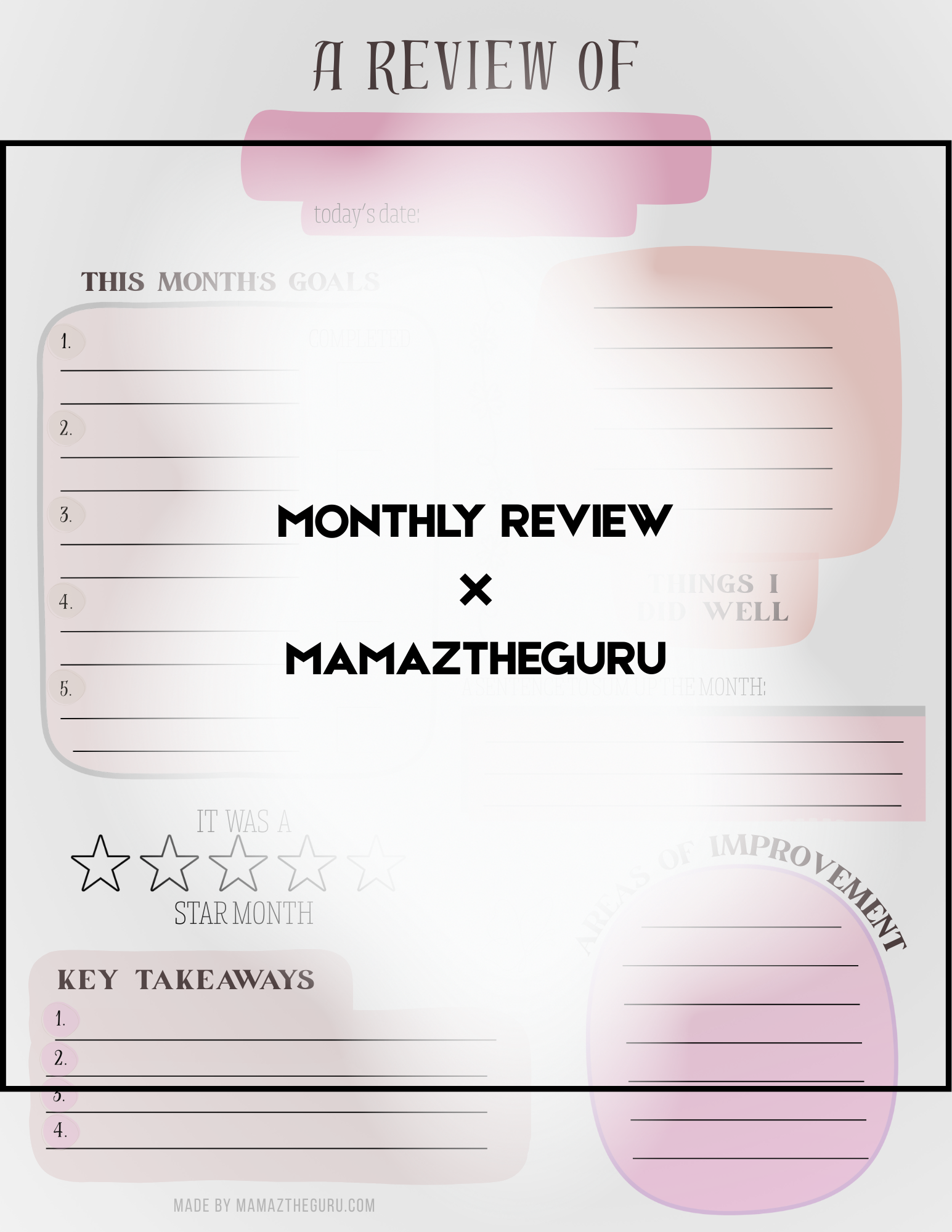 Monthly Review Worksheet