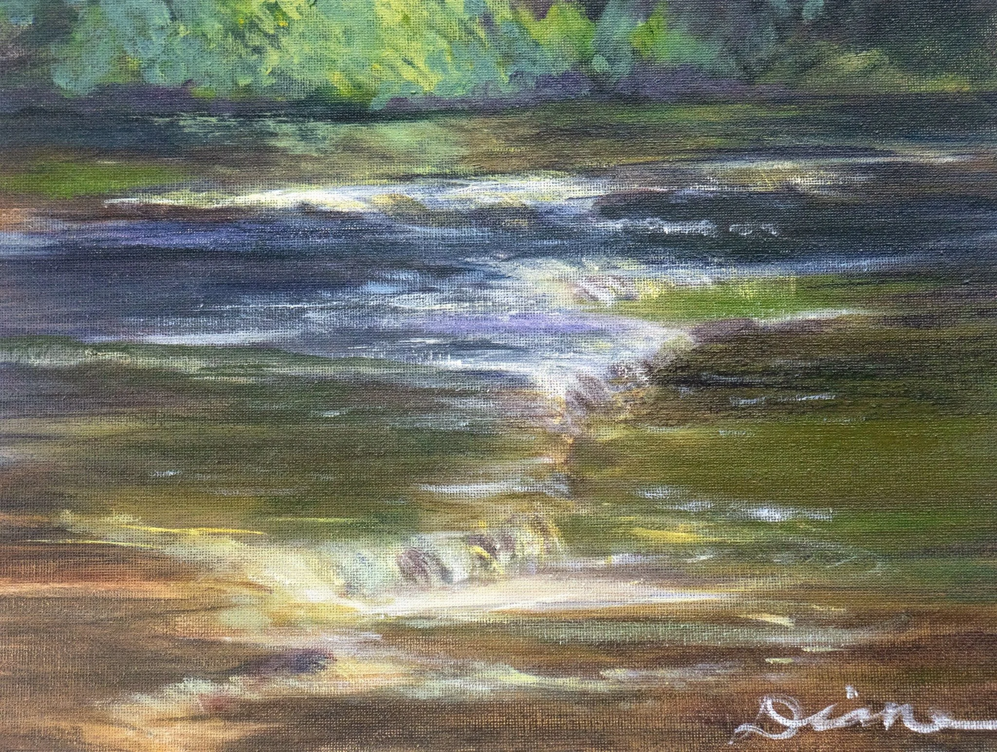 New River, NC Plein Air study  9 in by 12 in