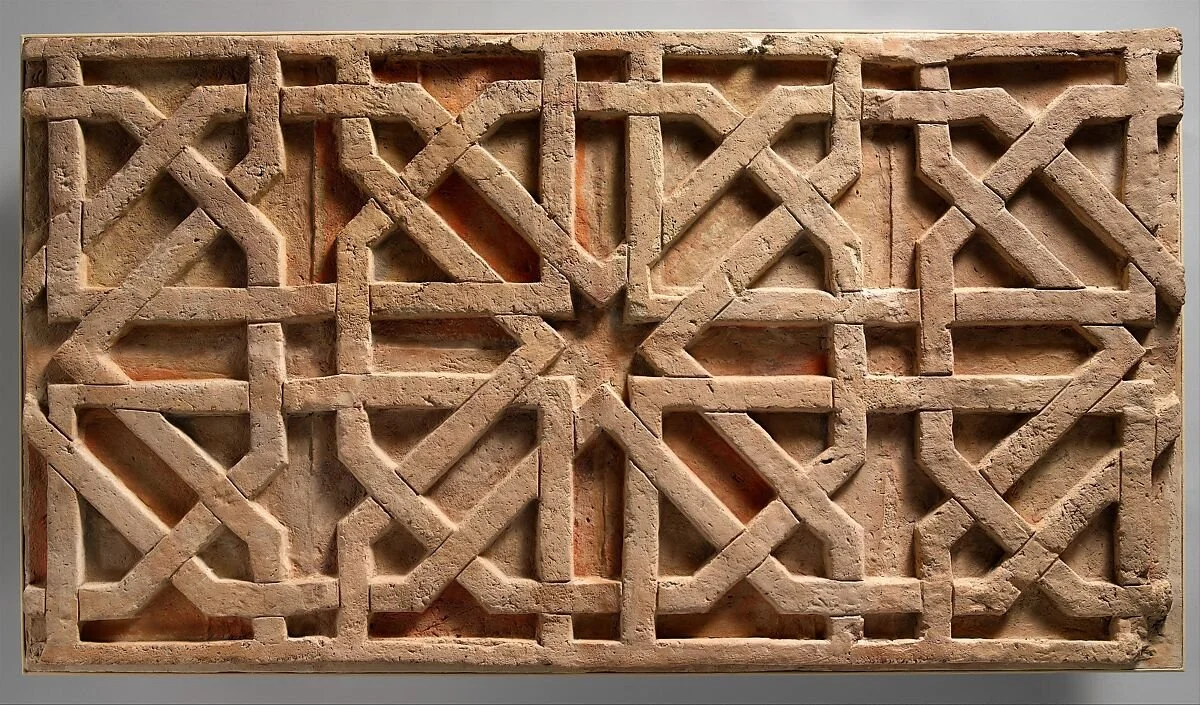 The colorful faïance mosaics of the Alcázar of Seville, featuring octagonal patterns similar to those on this 11th century frieze fragment excavated in Nishapur, Iran. The Metropolitan Museum, New York. 