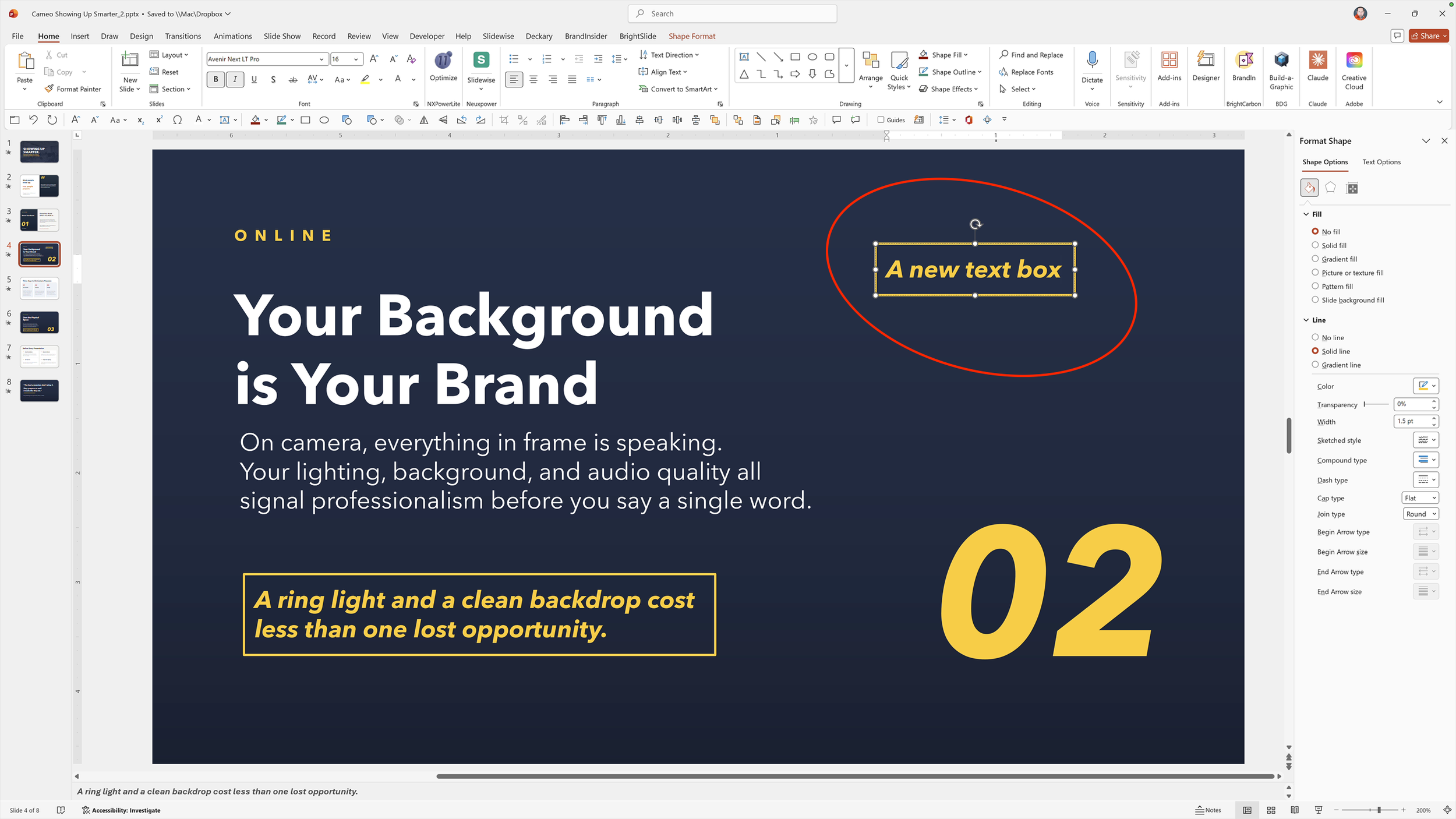 Double-click for a Text Box in PowerPoint (Windows)