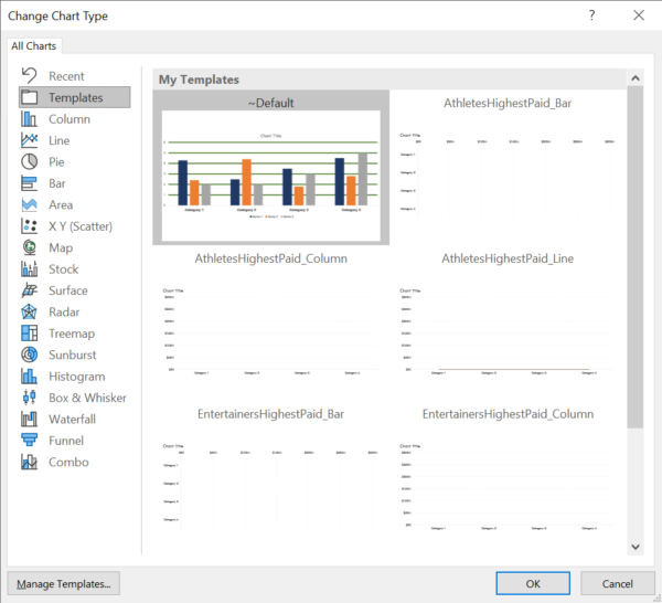UI for PPT chart templates