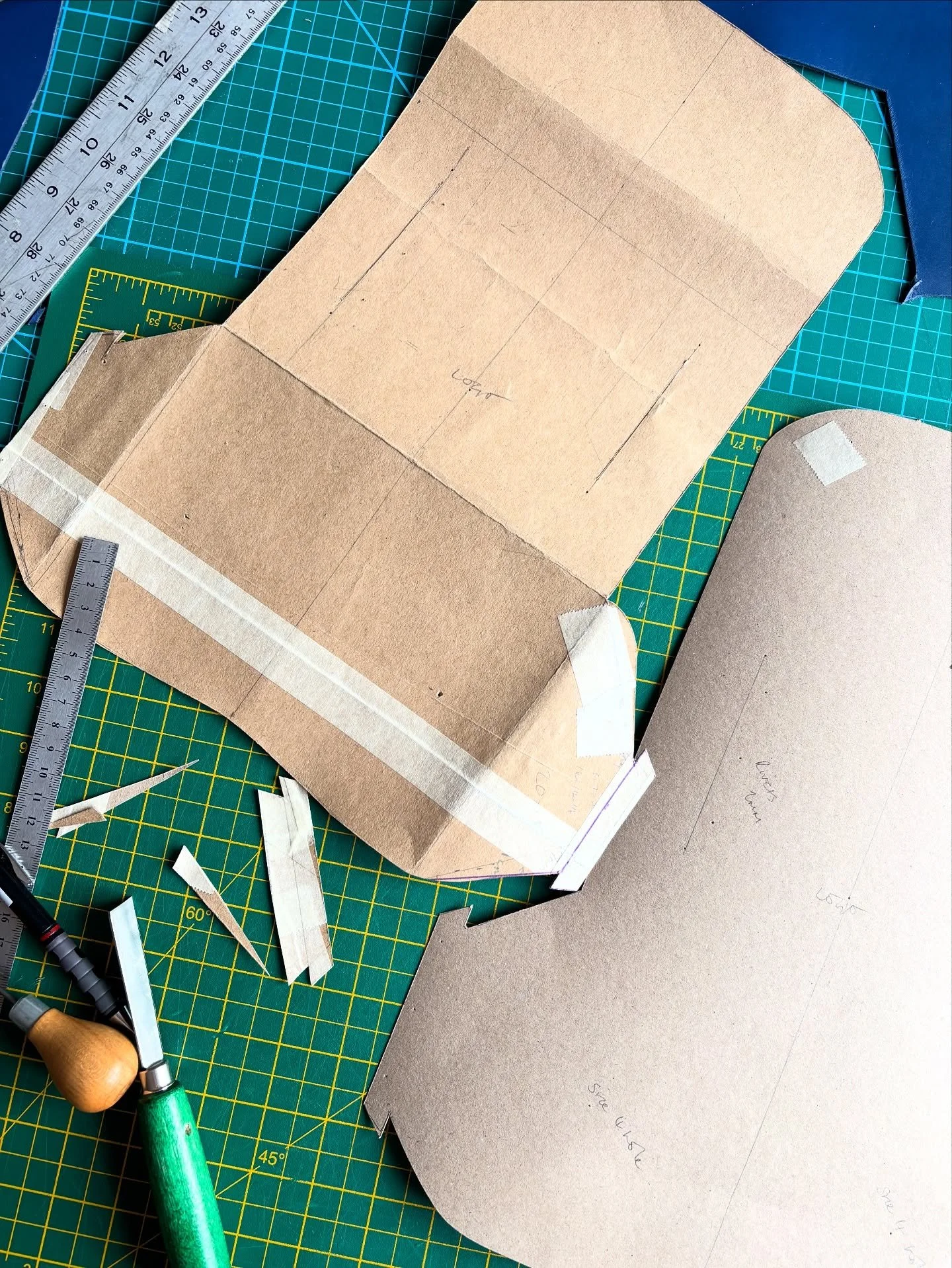 Behind every finished bag or accessory is a whole stack of paper patterns that didn&rsquo;t quite make the cut.

When I&rsquo;m designing a new piece, it&rsquo;s not just about sketching a shape and jumping straight to leather. Each curve, angle, and
