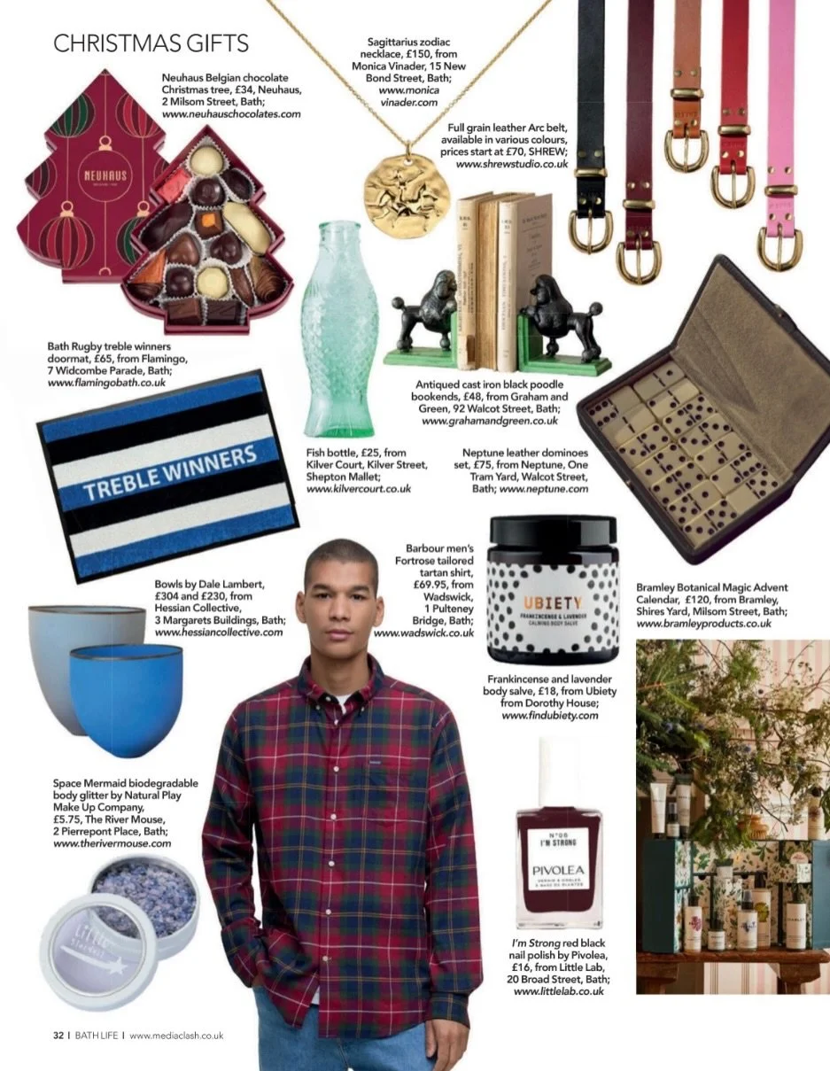 Thanks to @bathlifemag for featuring our best selling Arc Belt in their December issue&rsquo;s Christmas gift guide!
We&rsquo;re among good company with some other fab Bath-based brands @findubiety @grahamandgreen @bramleyproducts 

#giftideas #shopl