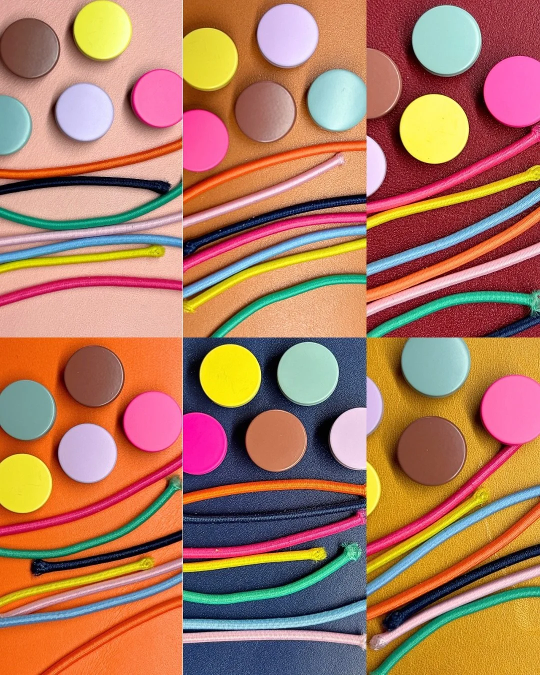 The myriad of choices you have for the Pop! customisable journal. 

🟧Six vegetable tanned leathers colours
🟡Five popper choices
〰️Seven cord colours 
✏️Optional personalisation 

Just when I think I&rsquo;ve found my favourite combination, I make a