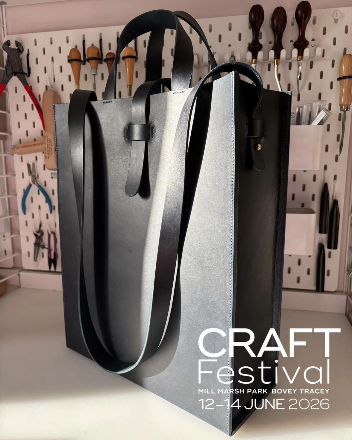 Just finished this Cargo Tote in time for @craftfestival at Bovey Tracey this weekend. I&rsquo;m in love with the Ink Blue version, it&rsquo;s going to be hard letting it go when it finds its new owner! 

Cut, sewn and finished by hand from Italian v