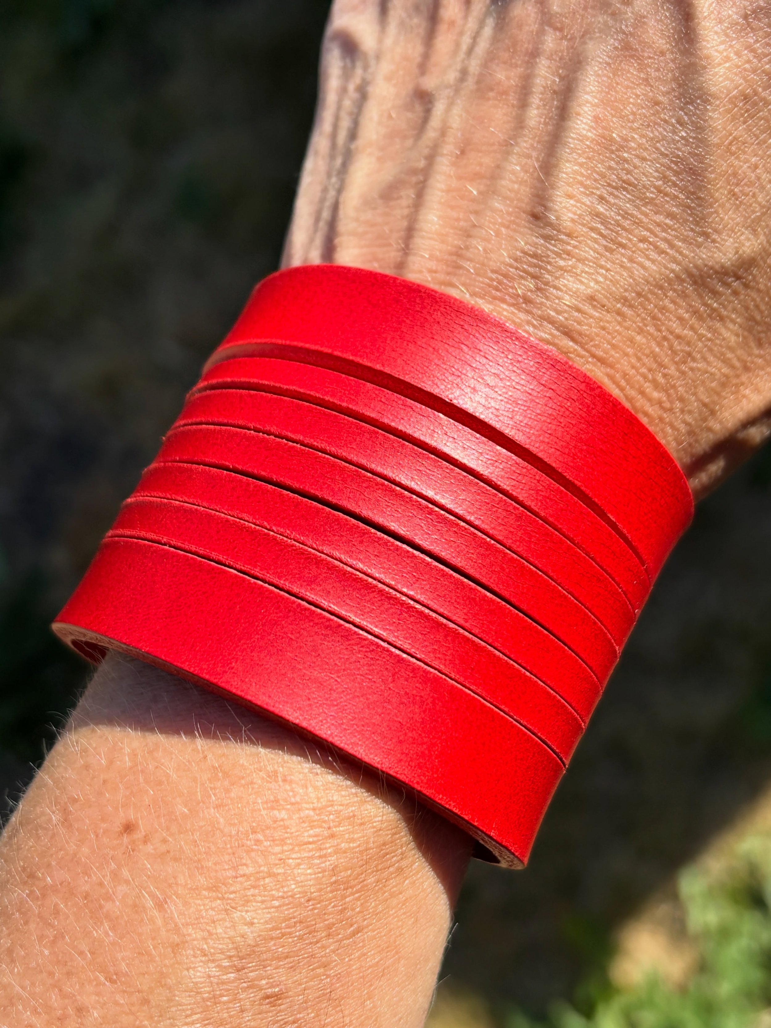 I was recently asked if I could recreate a client&rsquo;s much loved red leather cuff after she sadly lost it.

I love bespoke work for exactly this reason - every piece brings a different challenge, and I get to make something that has a personal me
