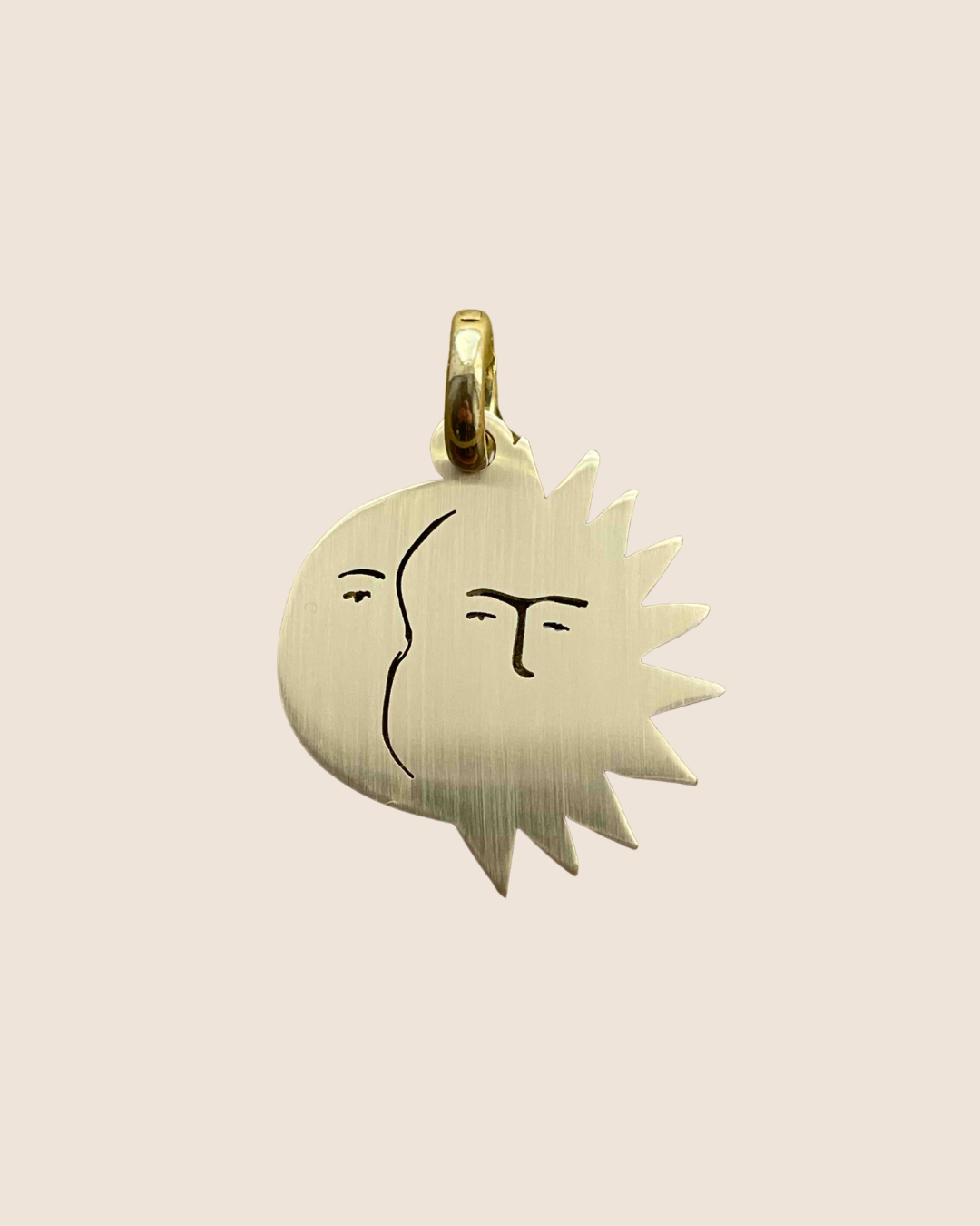 The Sun and Moon for Balance - Brass Journal Charm