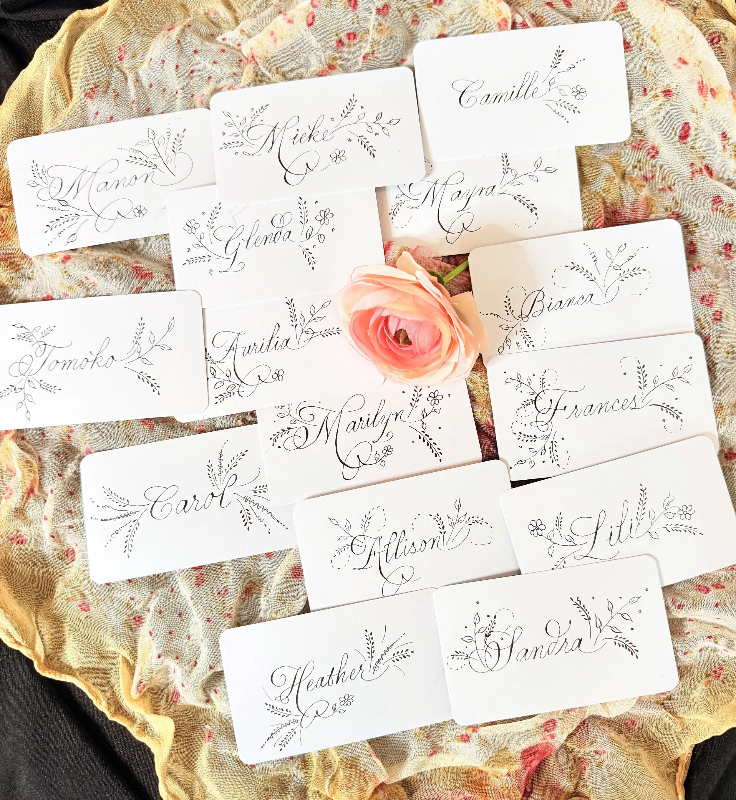 Party Place Card calligraphy by Susan of Susan Houseman Designs in Las Vegas