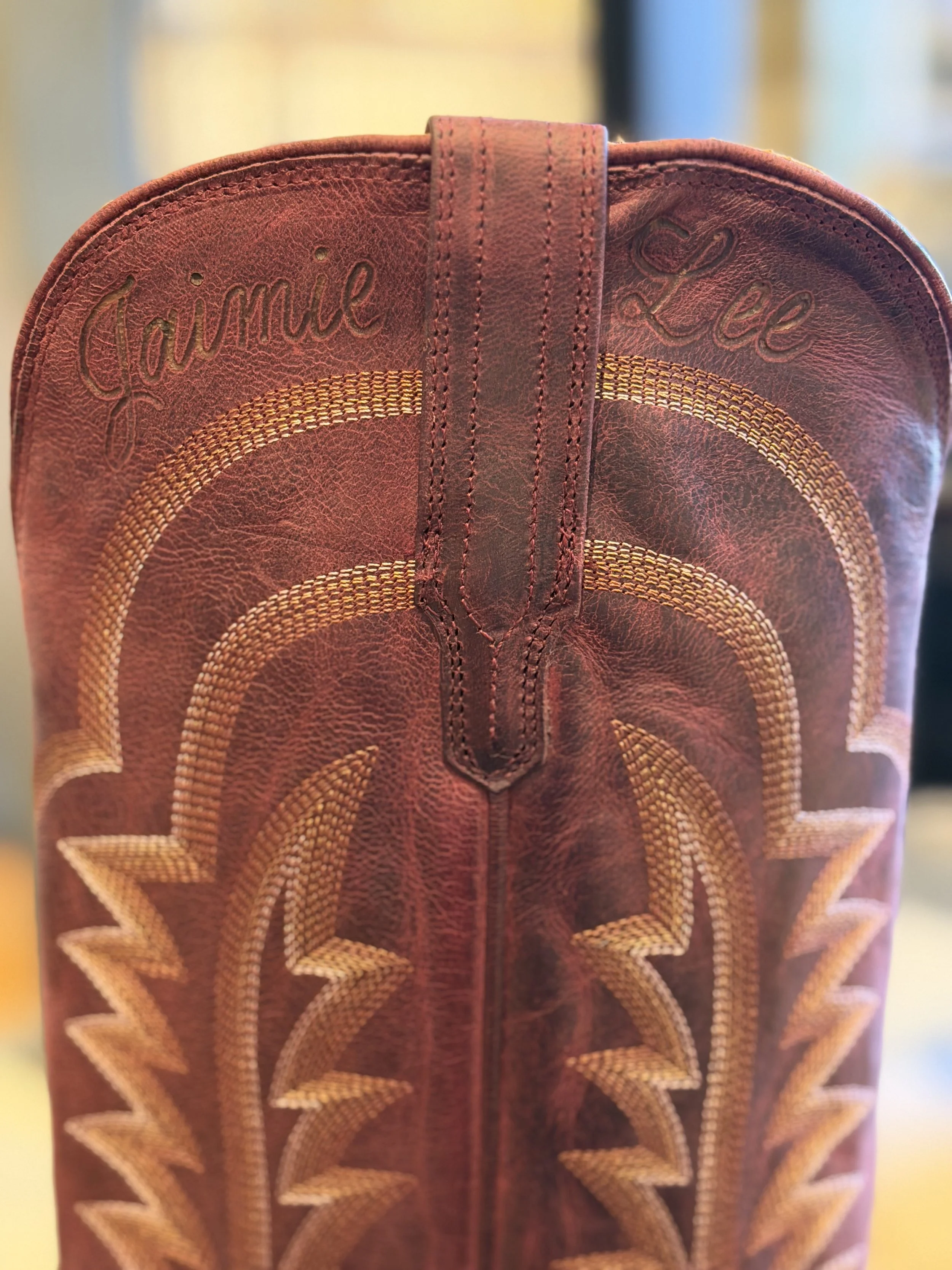 Pyrography on Tecovas Boots by Susan Houseman Designs Las Vegas 